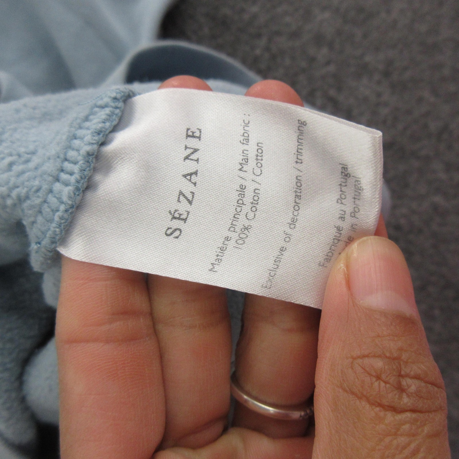 Sezane Sweatshirt Womens Small Blue 100% Cotton Fleece Crewneck Pullover Cozy