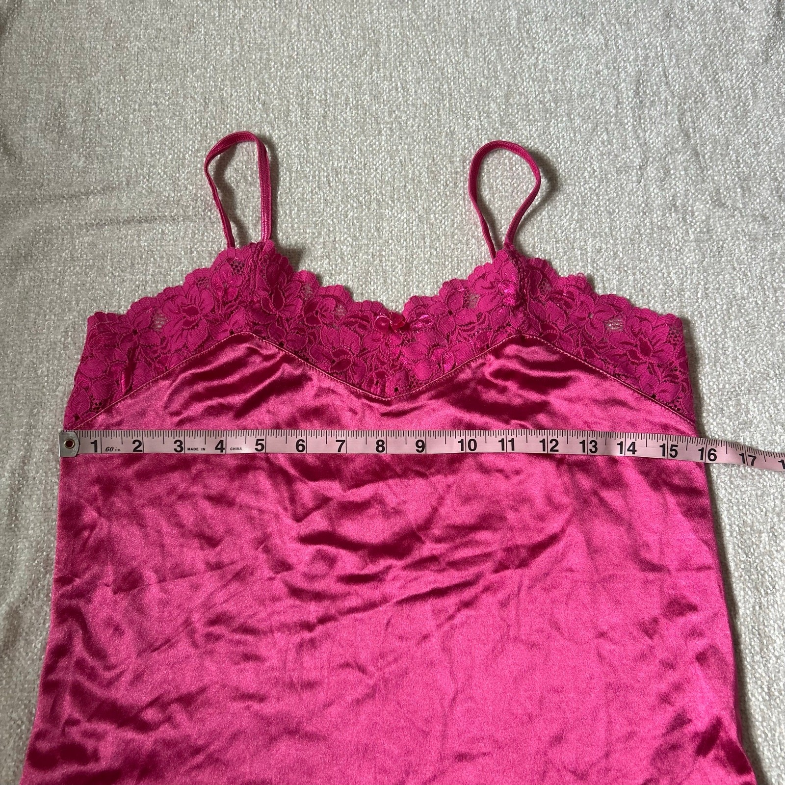 hot pink Y2K Satin Cami Top