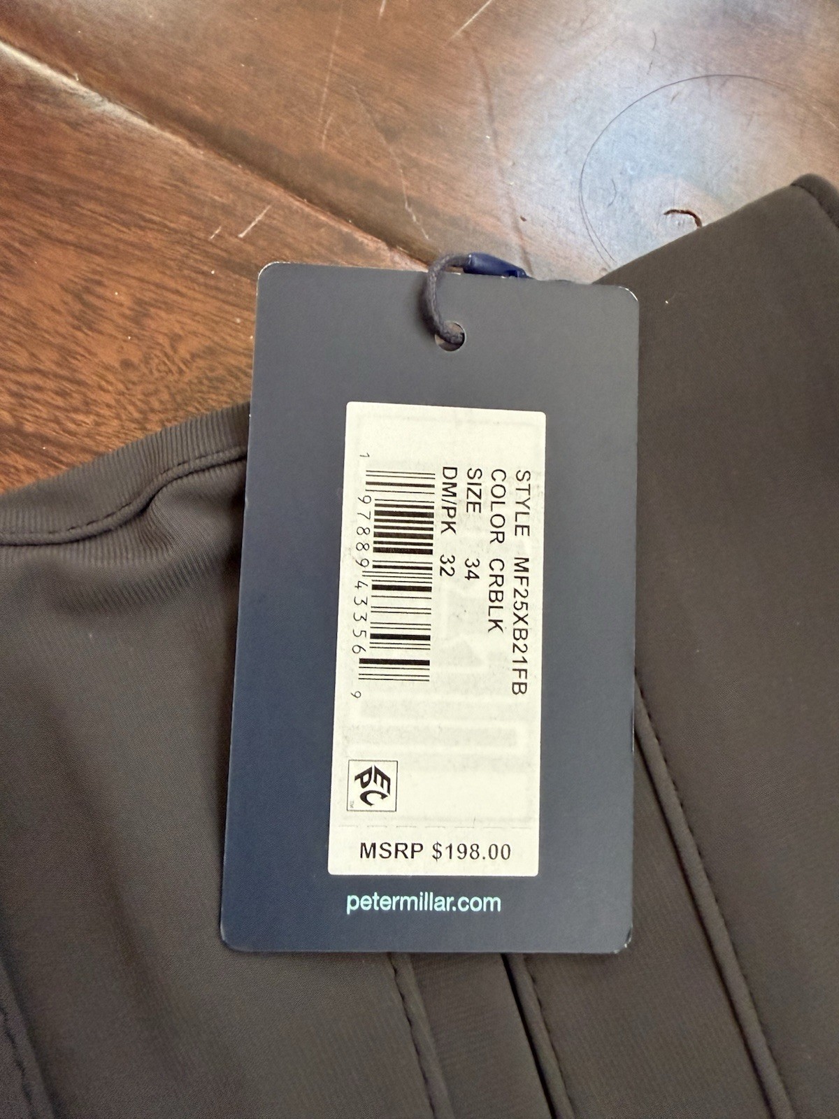 Peter Millar Crown Crafted Gray Stretch Flat Front Straight Leg Chino 34W