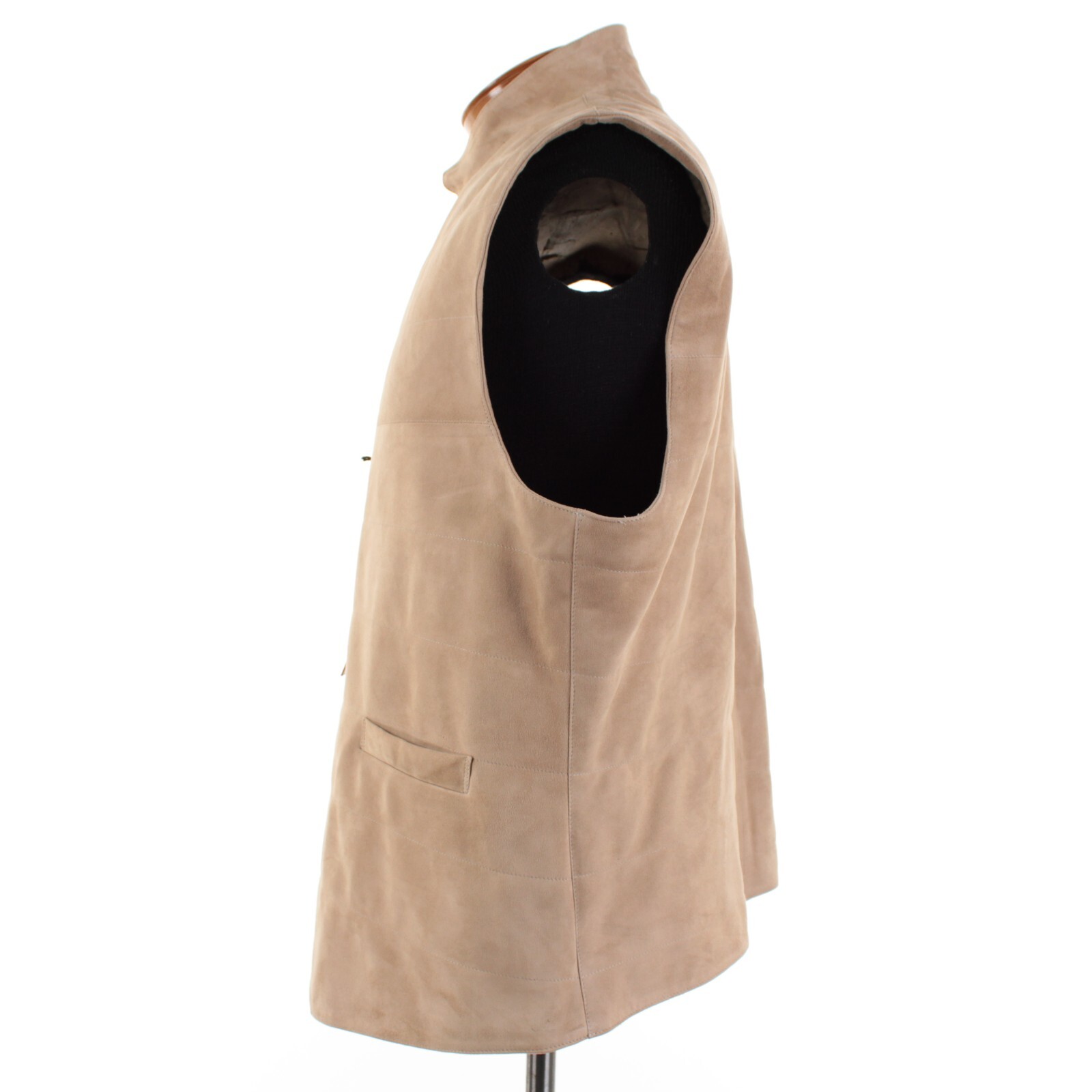Rifugio NWD Vest / Bodywarmer Size 58 (3XL US) In Solid Tan Suede Handmade