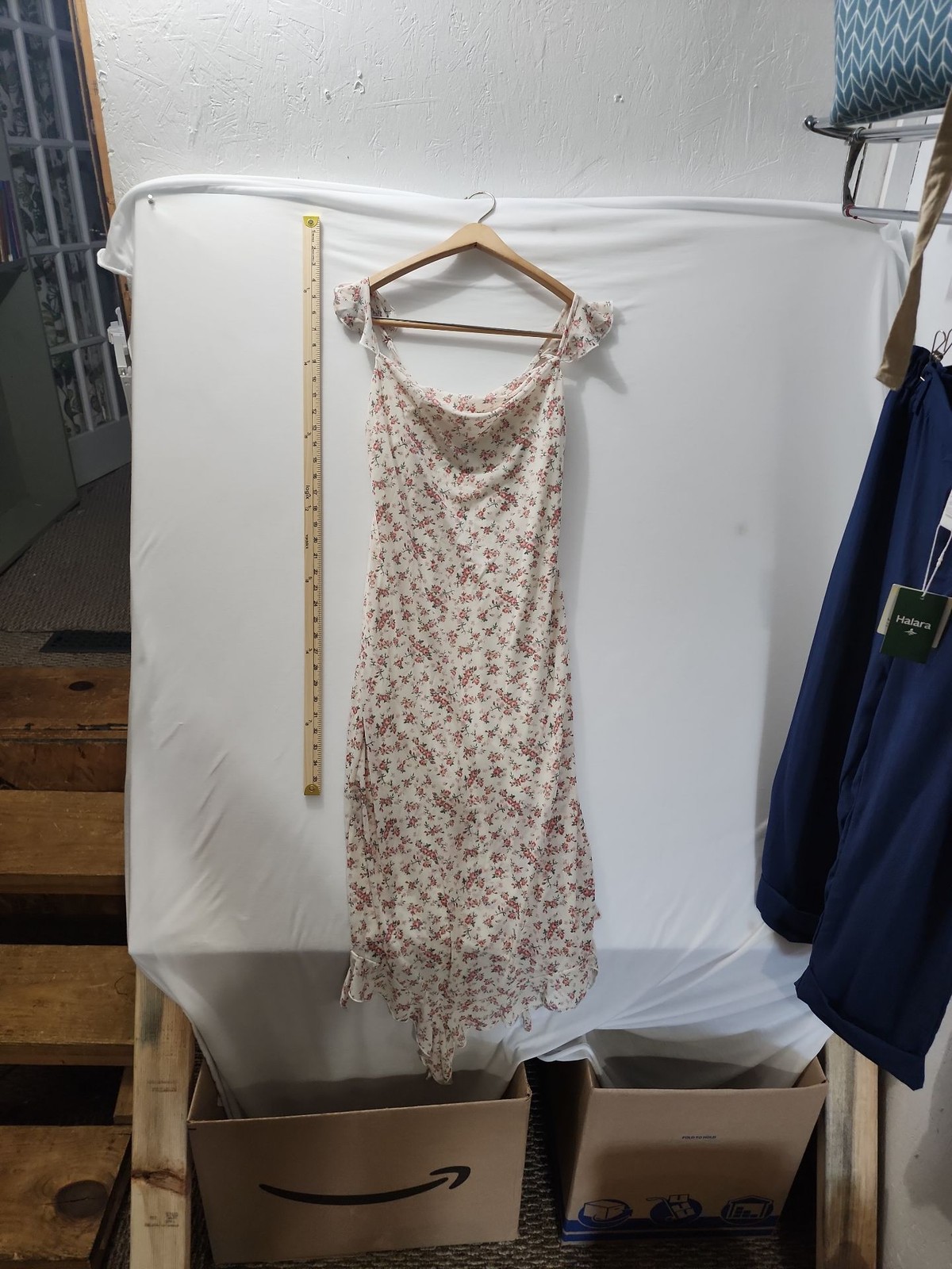Kirious Los Angeles Floral Mesh Cowl Neck Midi Dress