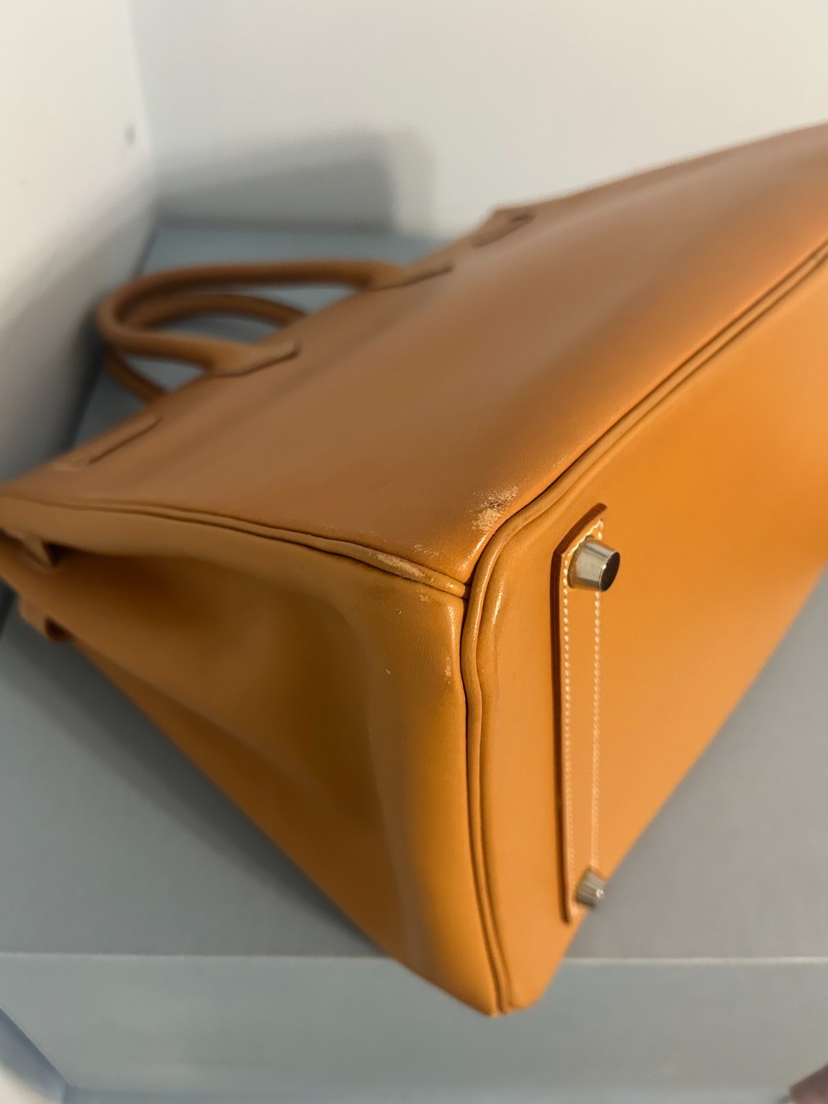 Hermes Birkin 35 Vache Naturel Palladium hardware tan/brown RARE