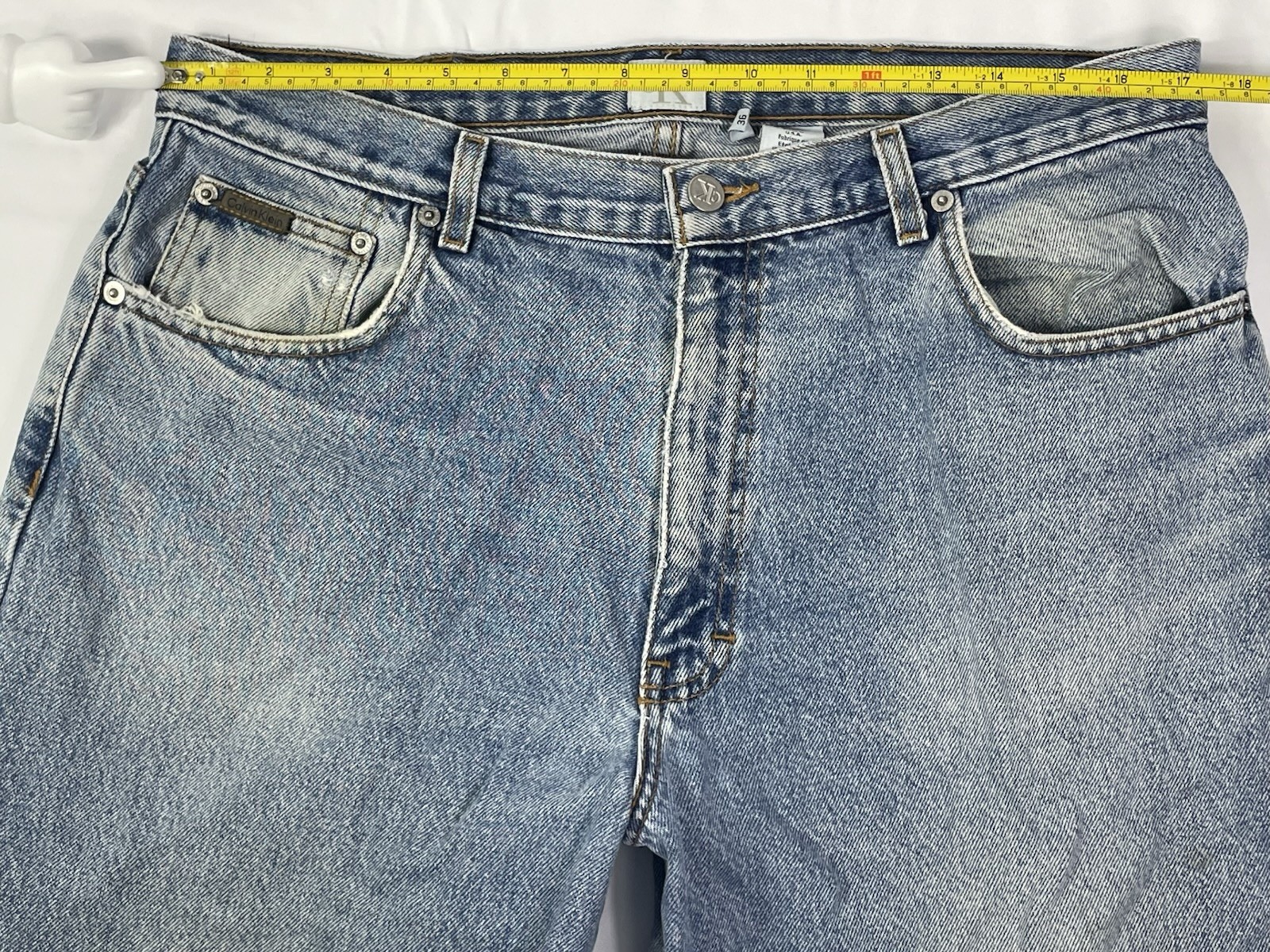 Vintage Calvin Klein Men’s 36×30 Stone Washed Blue Jeans “Fit Like 34×30”