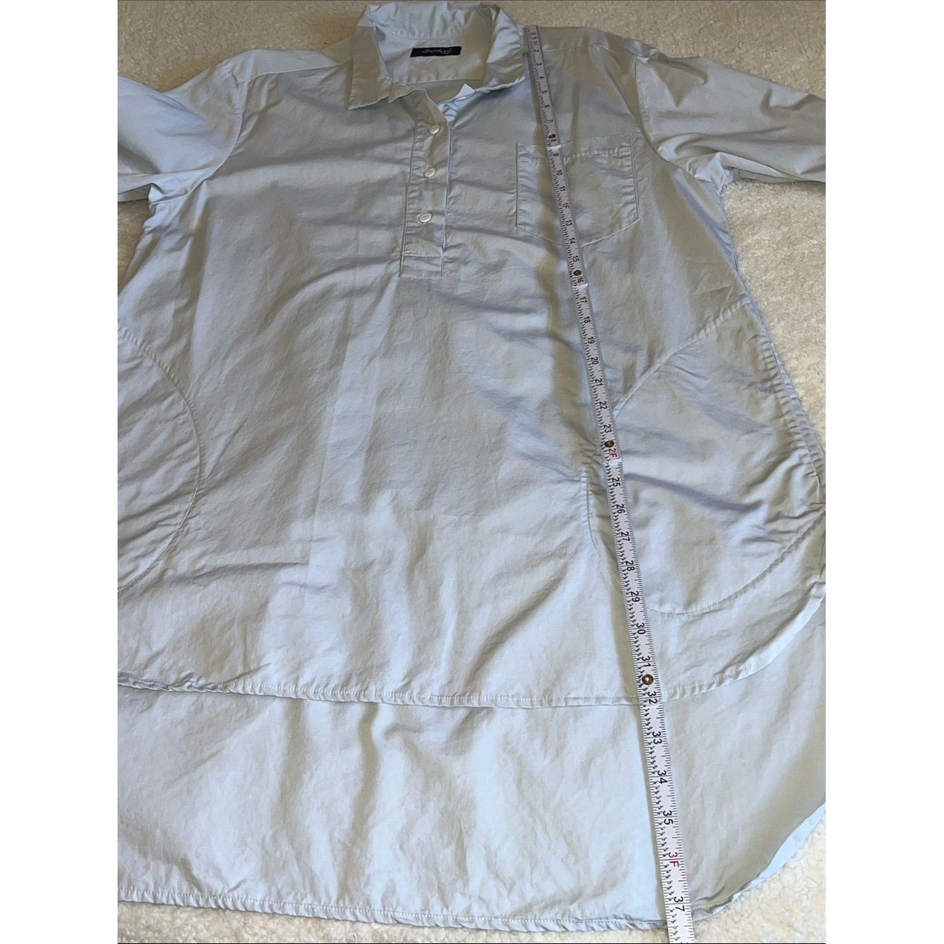 Bergfabel Tania Quiet Luxury Oversized Cotton Shirt Water Blue IT 40
