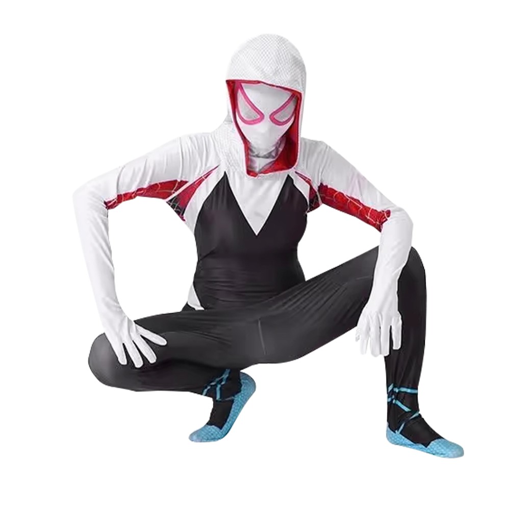 Into the Spider-Verse Gwen Stacy Jumpsuit Costume Girl Women Spiderman Jumpsuit