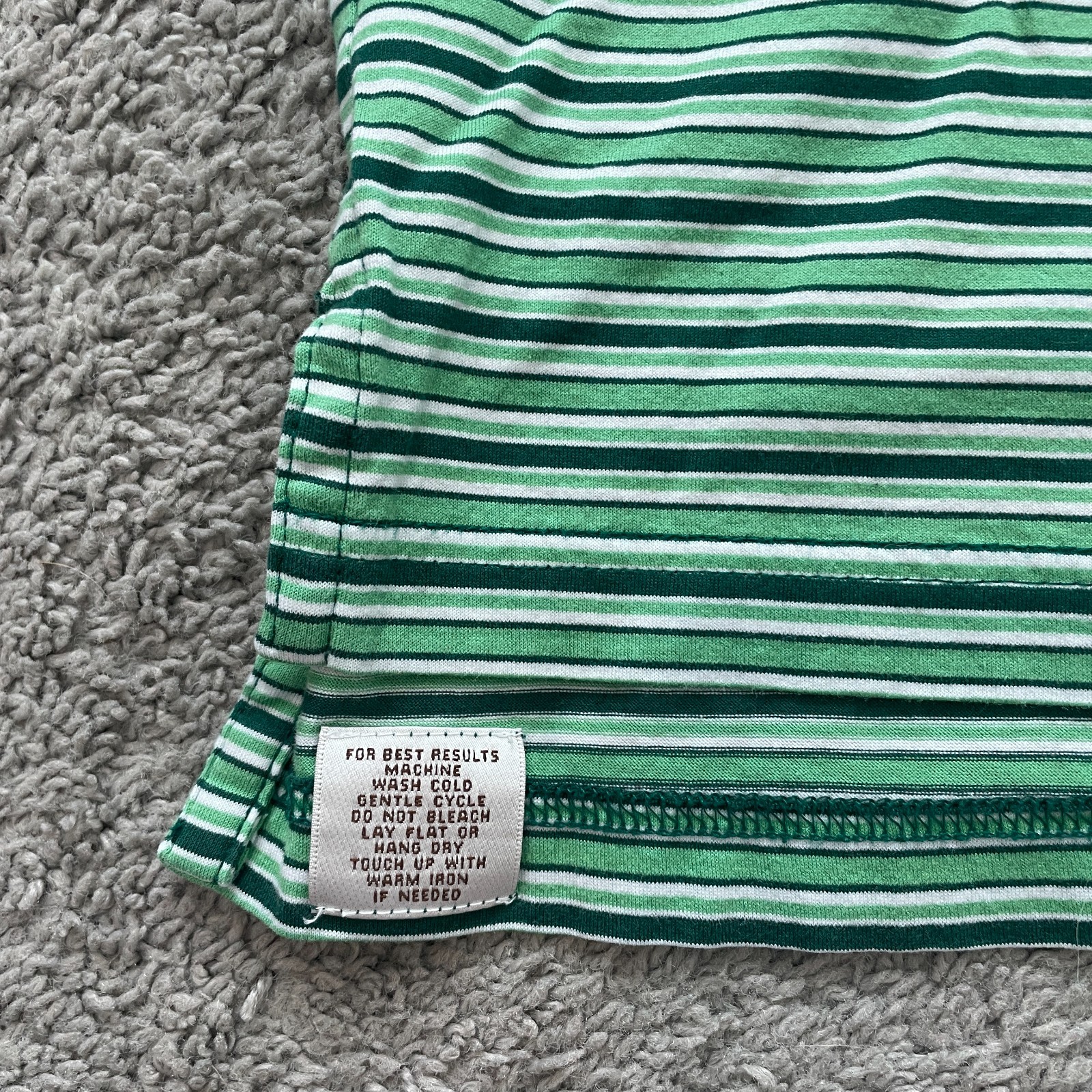 Peter Millar Men’s Waterville Golf Club Striped Polo Shirt Green Cotton Large