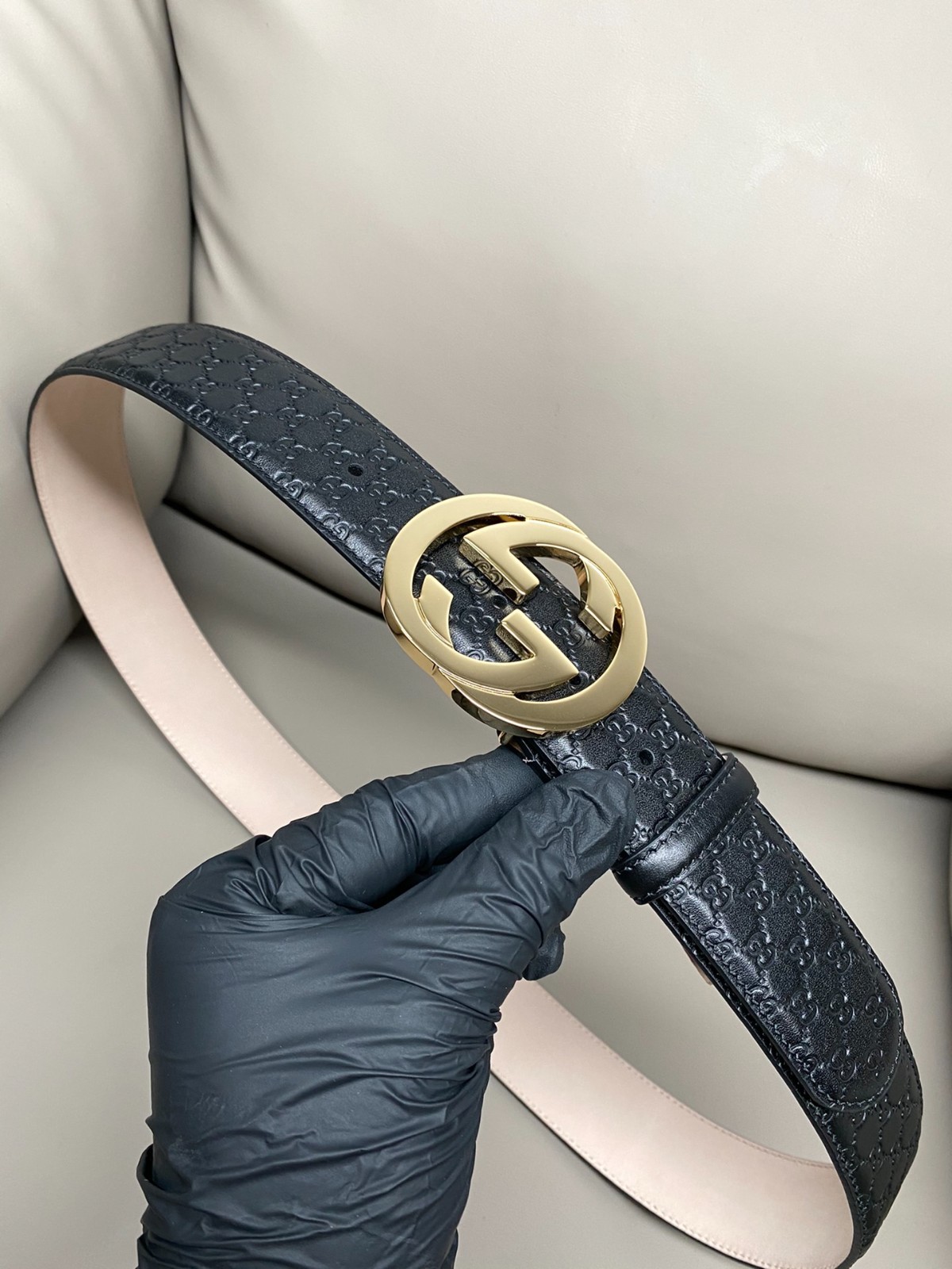 100% Authentic Gucci Black Leather Belt