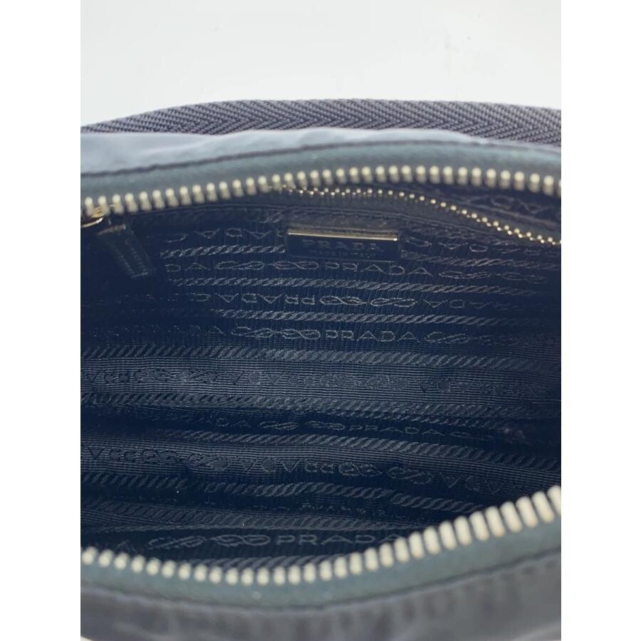 PRADA Nylon Black Shoulder Bag Women Zip Woven Strap