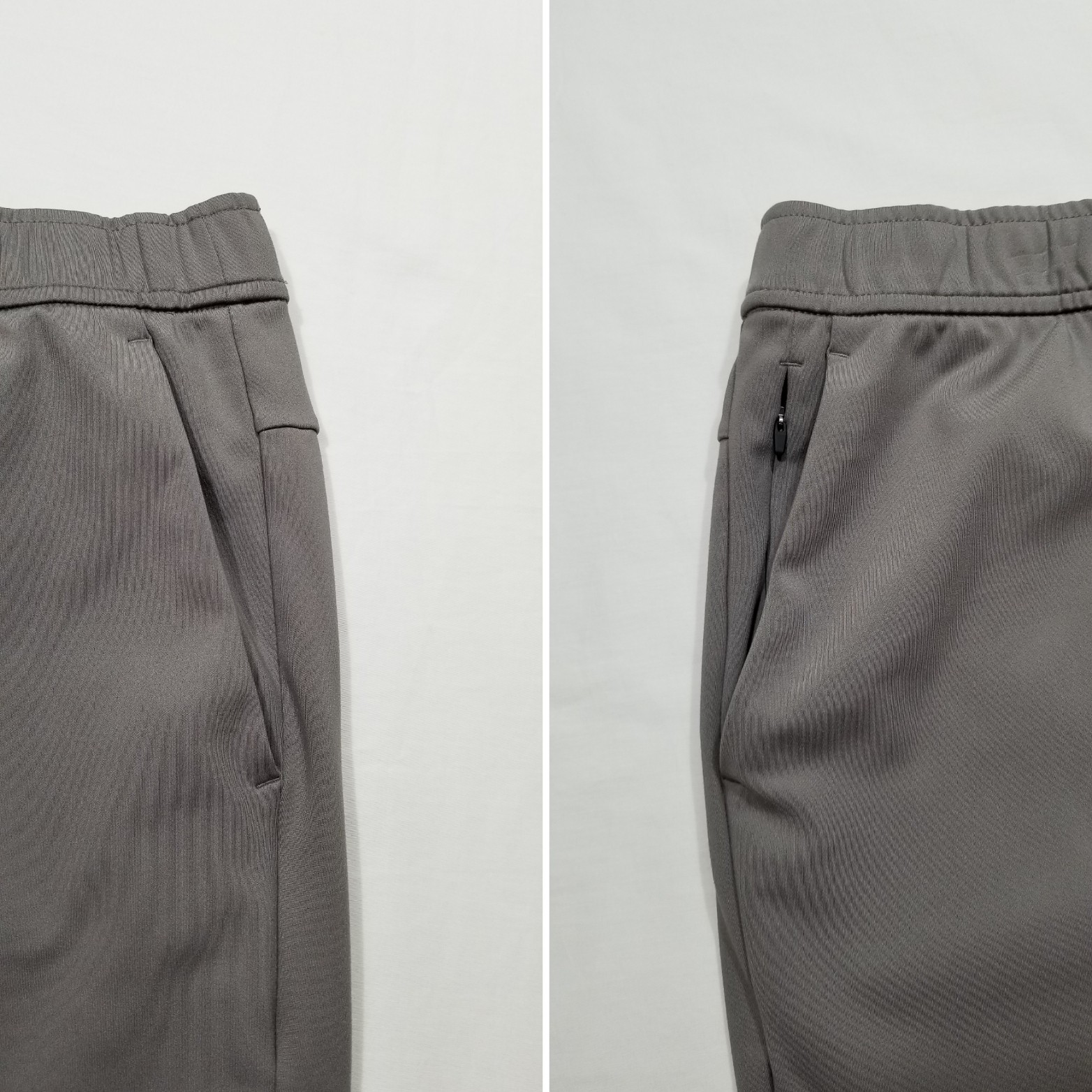 Z by Zella Men L Gray Activewear Straight Pants Pull On Elastic Waist Faux Fly