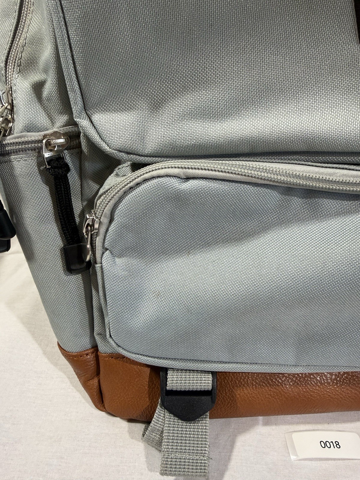 Thrasher Gray/Brown Logo Large Backpack Zip Closure, Pockets, Padded Straps