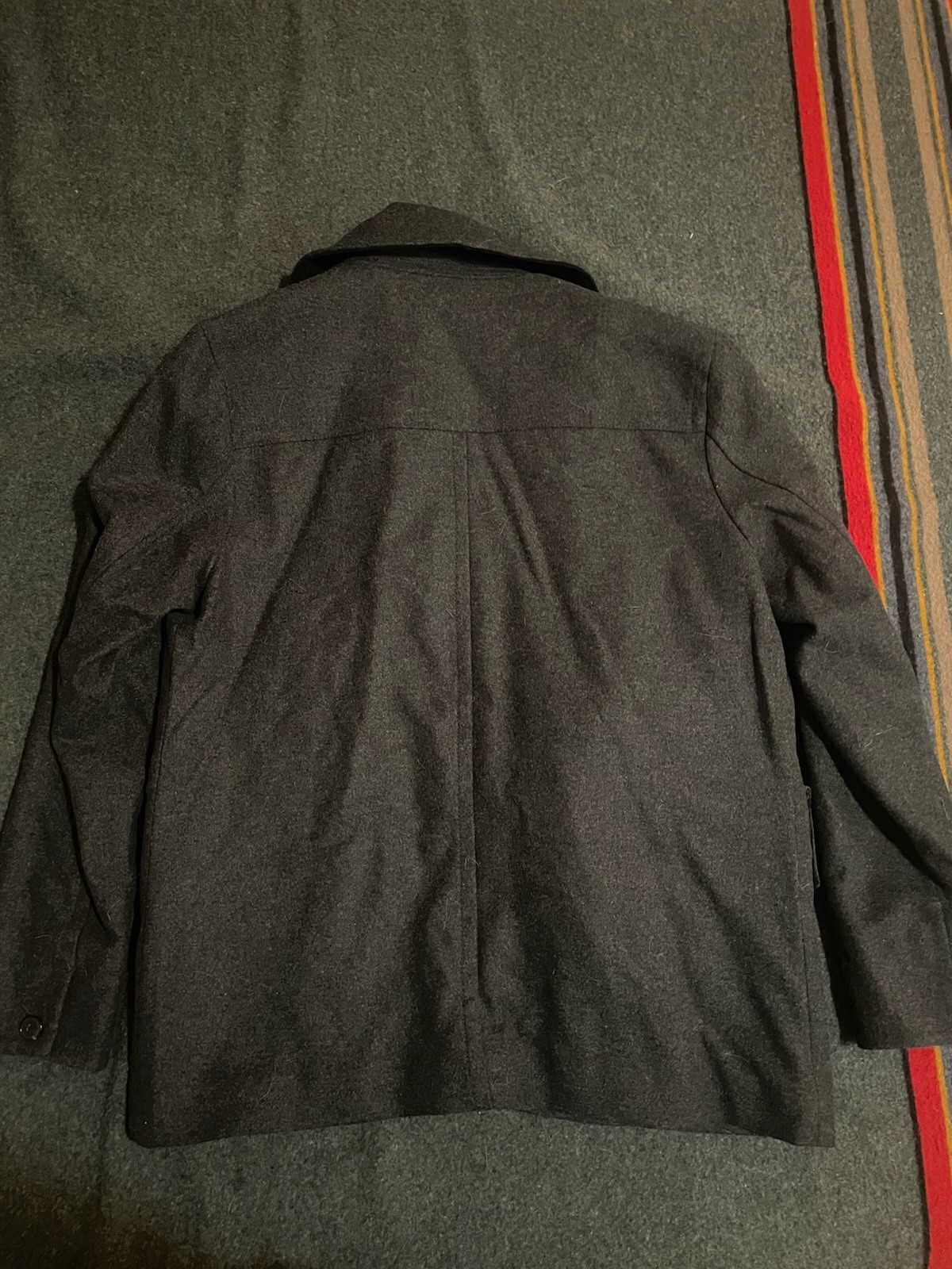 Banana Republic Peacoat Men’s Mario Bellucci Italian Wool Large Gray