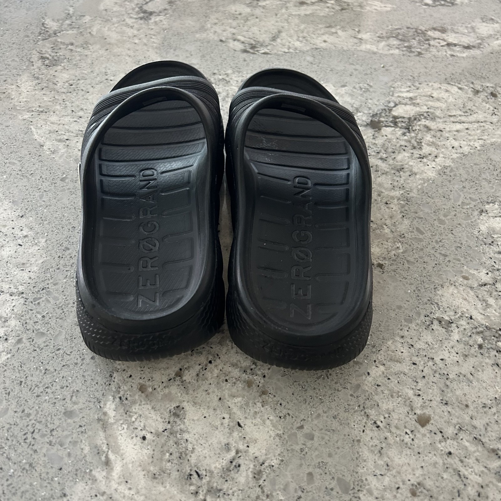 Cole Haan Zero Grand Slide Sandals Black Logo Embossed W9, M7