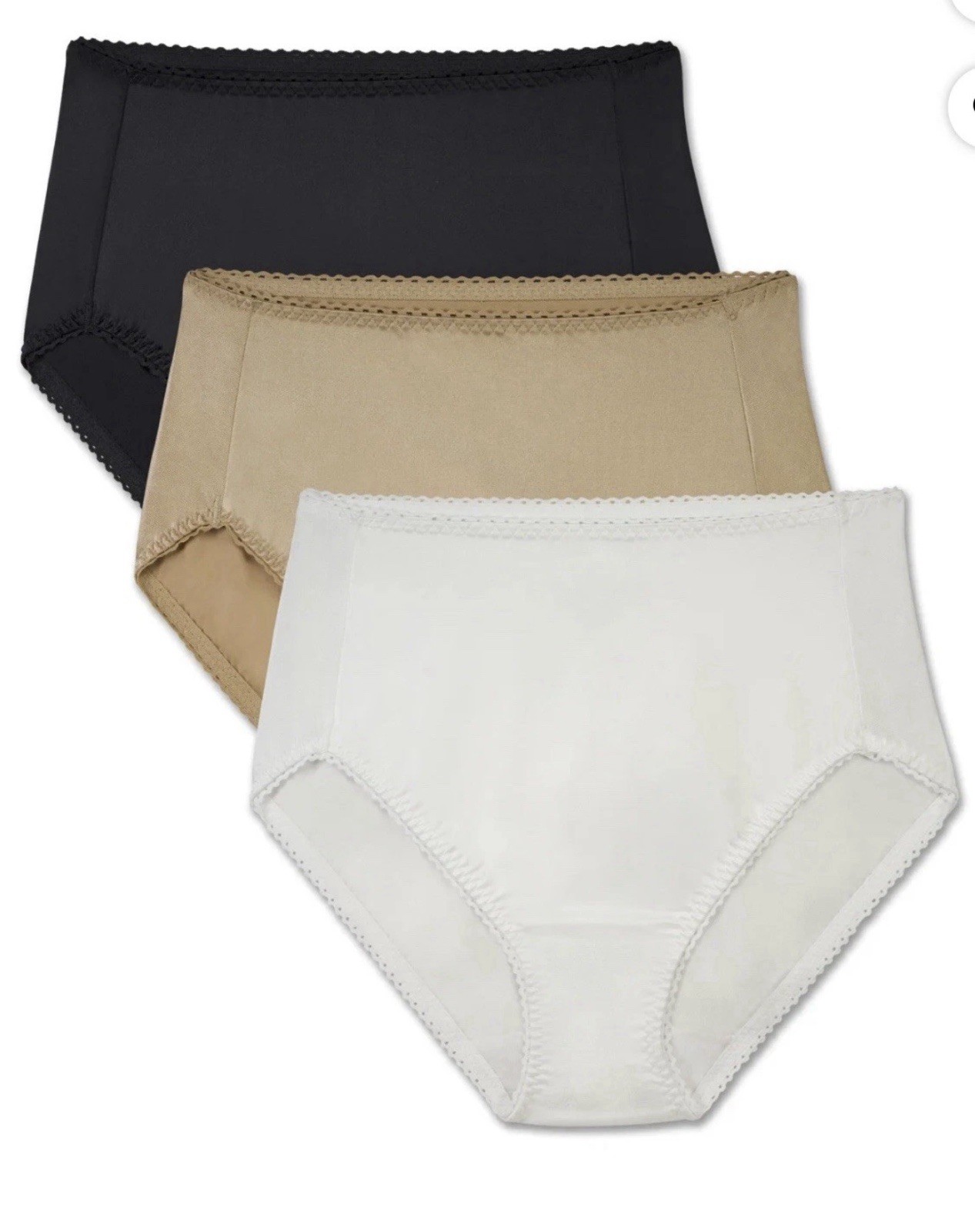 Vanity Fair Womens 4XL (11) Hi-Cut Light Control Silky Nylon Briefs Panties New