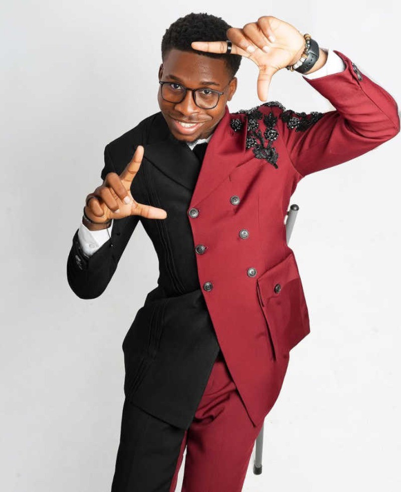 Men’s Color Blocking Pearls Suit Double Breasted Wedding Business Suits 2 Pieces