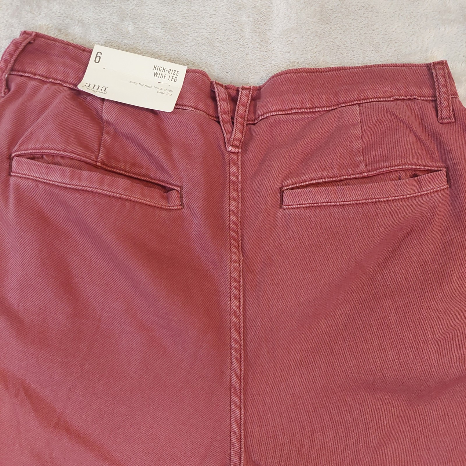 ANA A New Approach High Rise Wide Leg Pants Hawthorne Rose size 6 &16