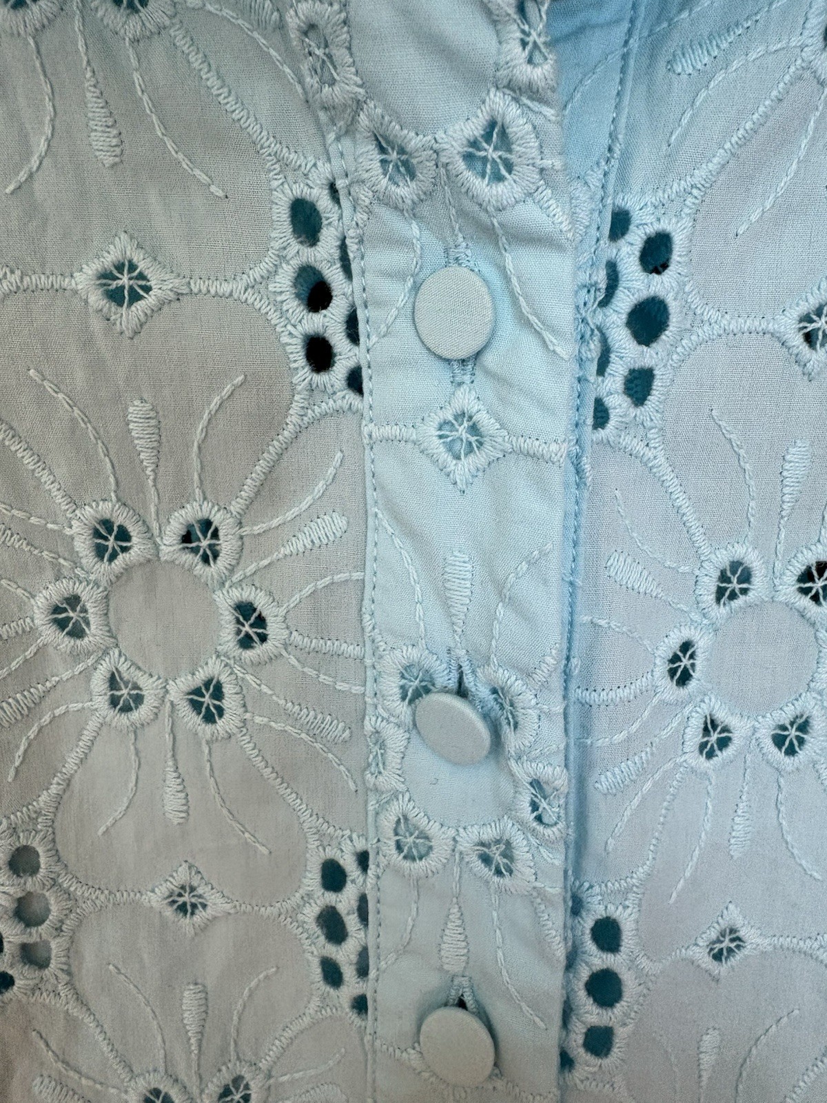 NWT J.Crew Aqua Blue Eyelet Long Sleeve Popover Top Size S Camisol Included