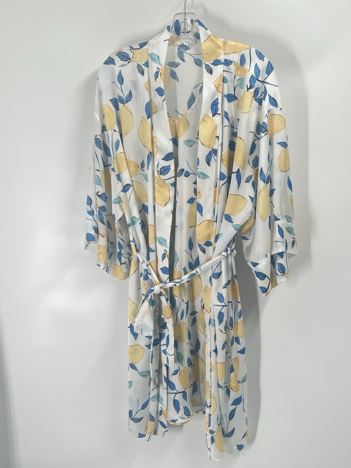 Tribal Lemon Print Lounge Set Robe and Tunic Sz Small Medium