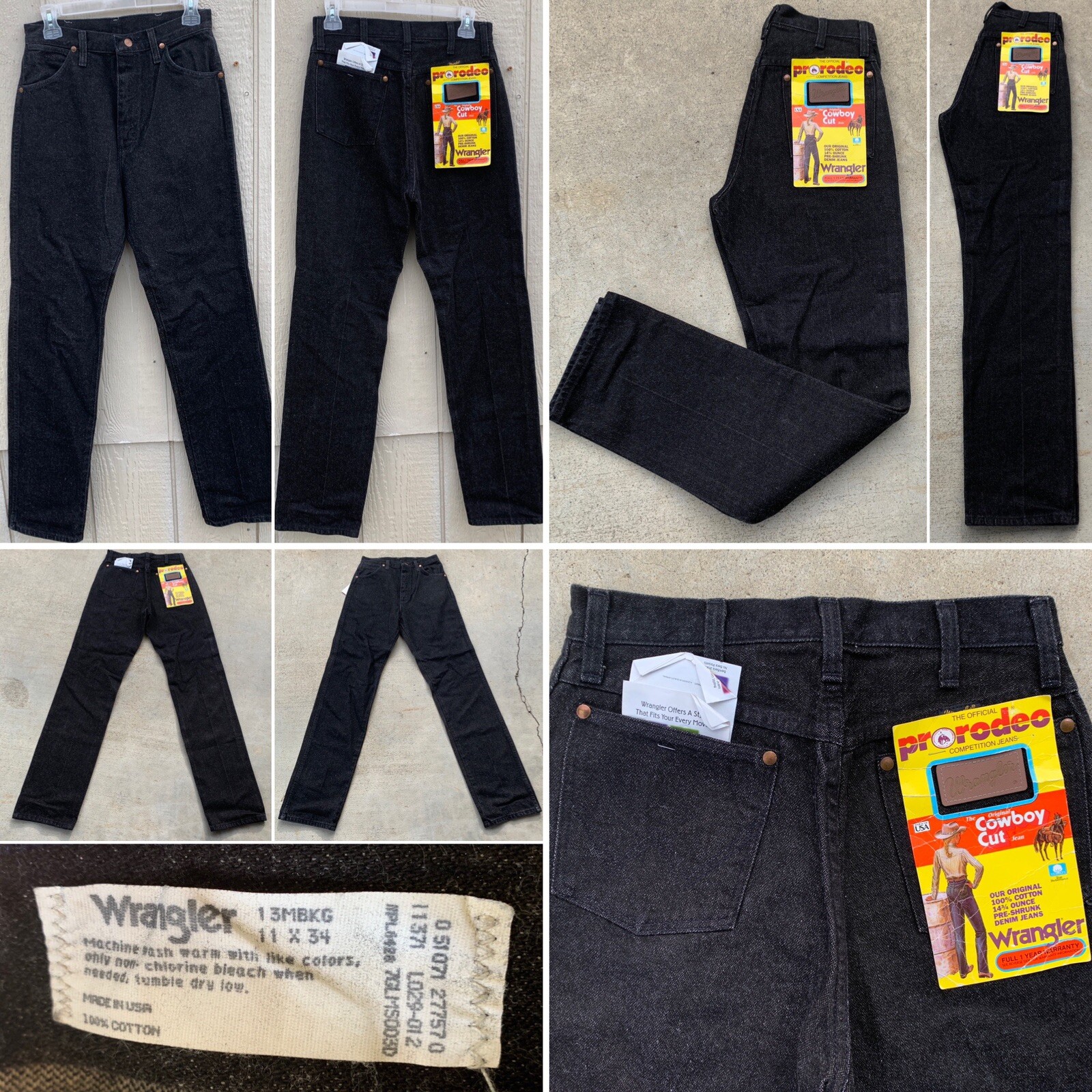 Vintage Wrangler Jeans Cowboy Cut 13MBKG 11 X 34 28 In Waist USA Made High Waist