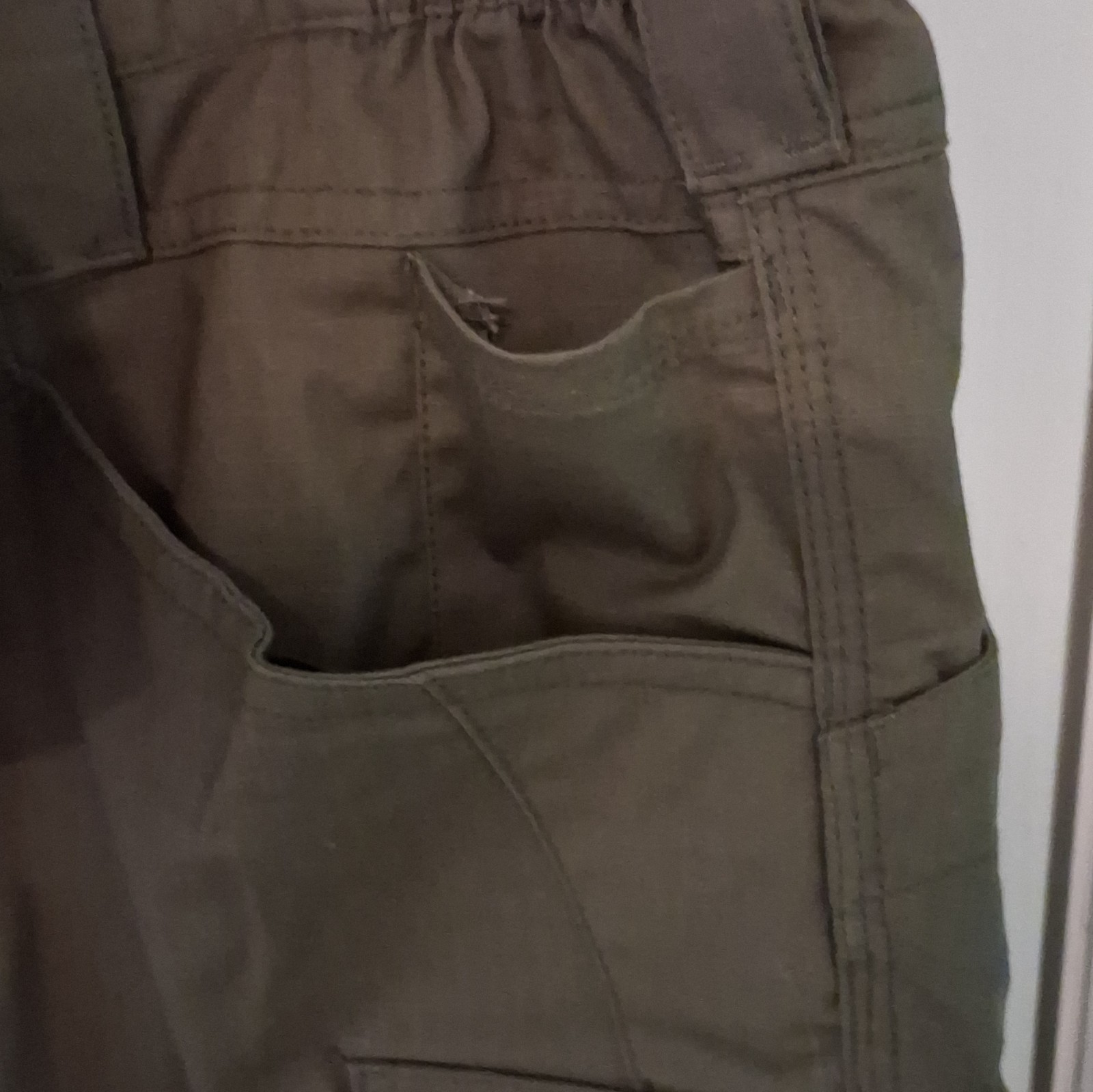 CQR Men’s Brown Cargo Shorts Cotton Nylon Elastane Canvas Zip Pockets Washable