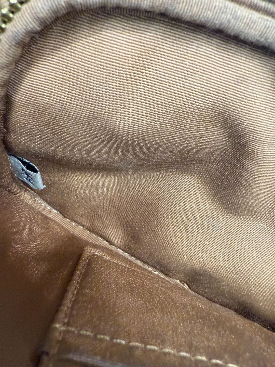Coach Double Zip Camera Crossbody Bag in Brown Pebbled Leather