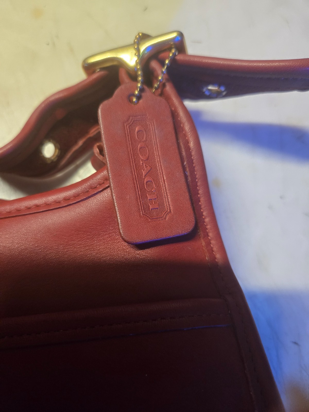 Women’s Handbag COACH Legacy Red Leather Zip crossbody 9966 RARE