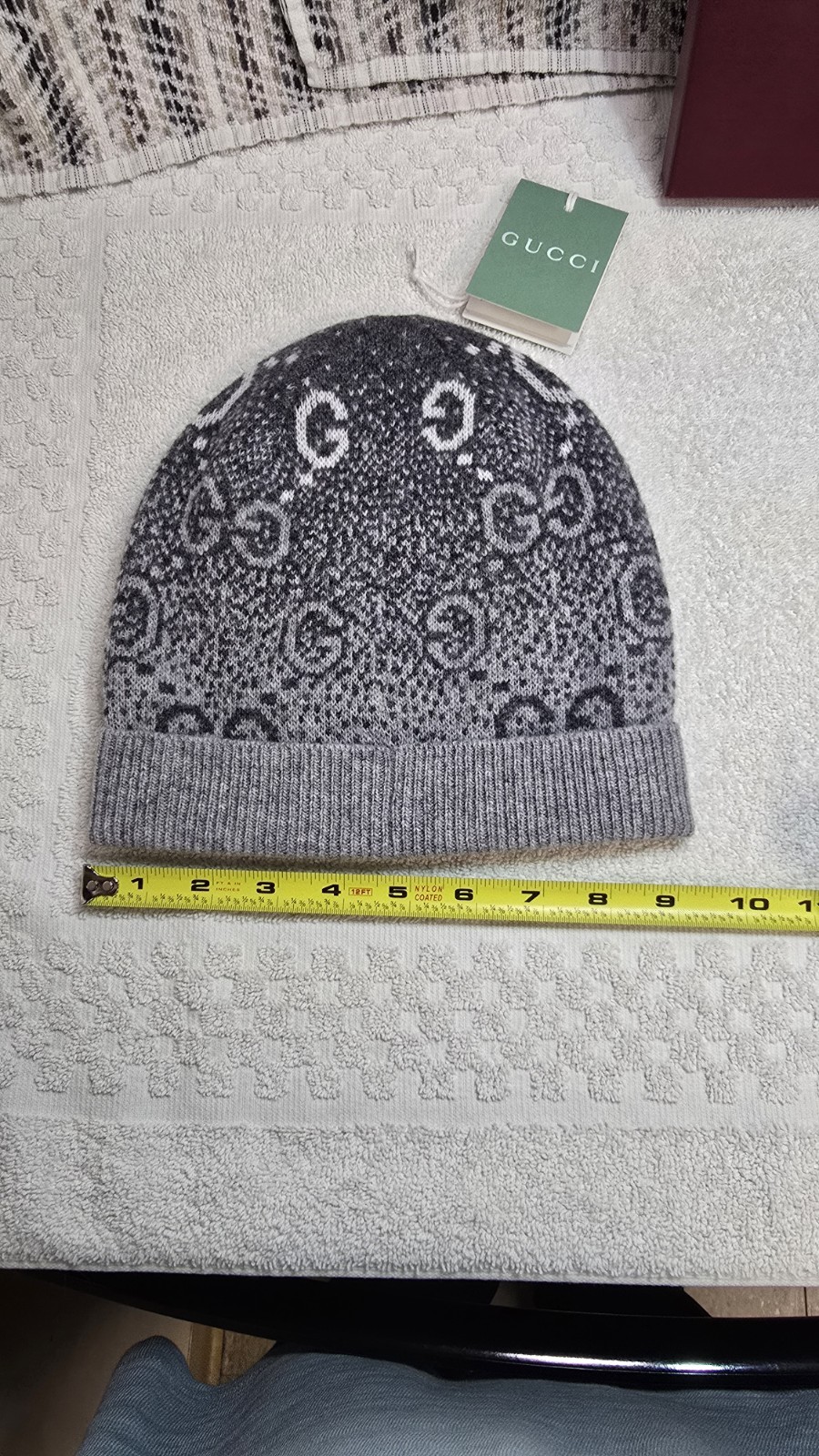 Authentic Gucci Grey GG Wool Beanie New w/ Tags Size M. See Item description.