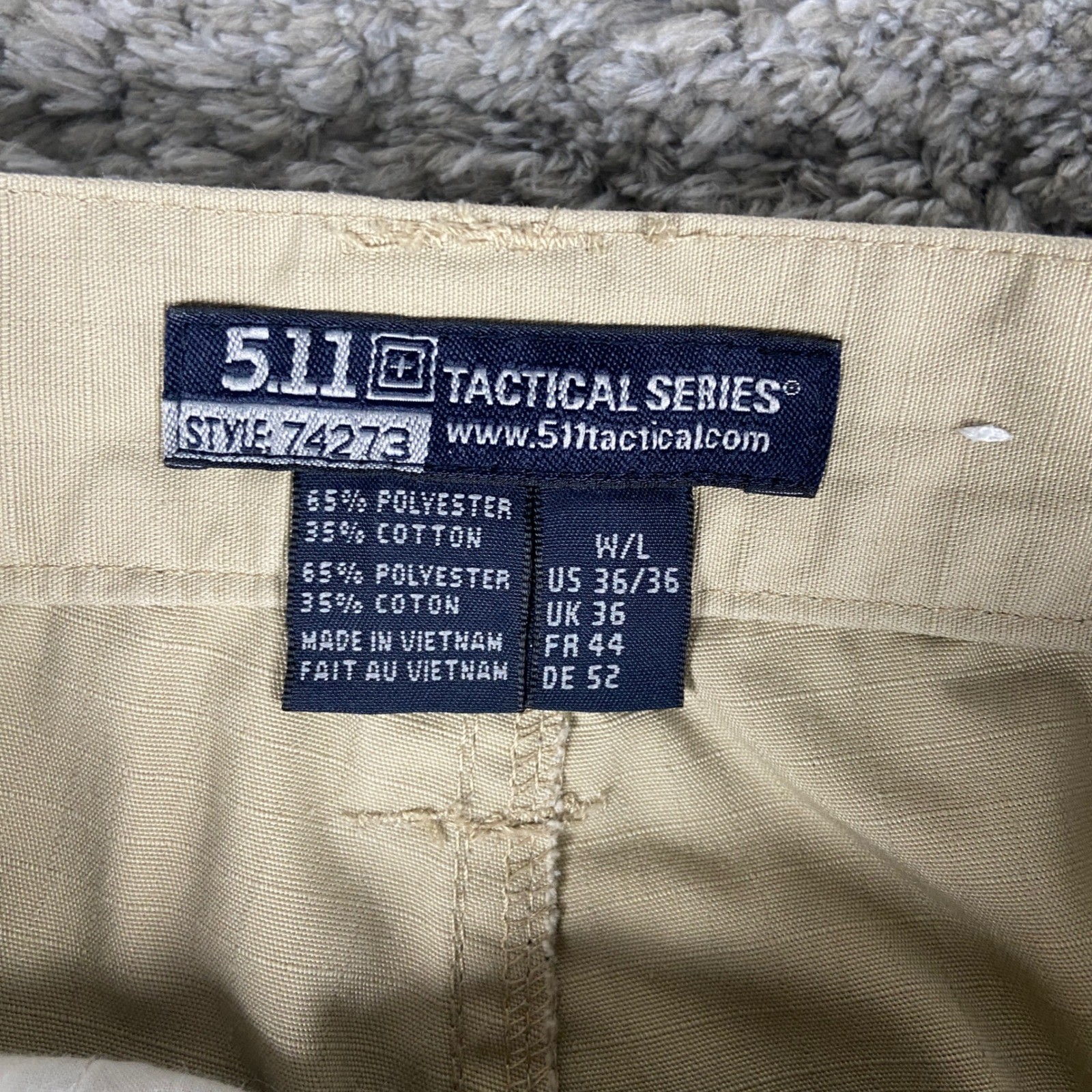 5.11 Tactical Regular Fit Taclite Pro Ripstop Cargo Pant Mens 36×36 Khaki Work