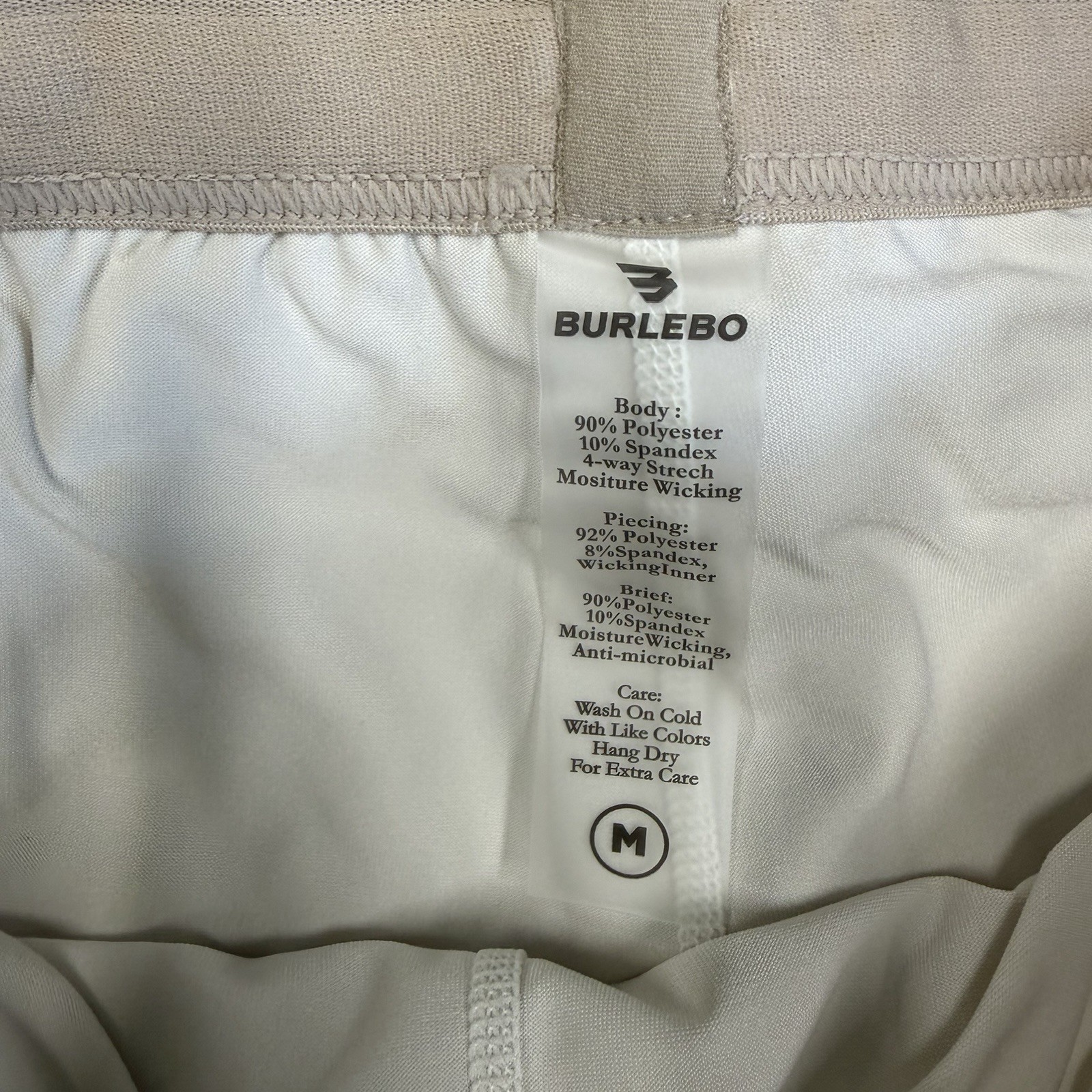 NWT Mens Burlebo Training Shorts Digi Camo Ivory Performance Stretch Size Med