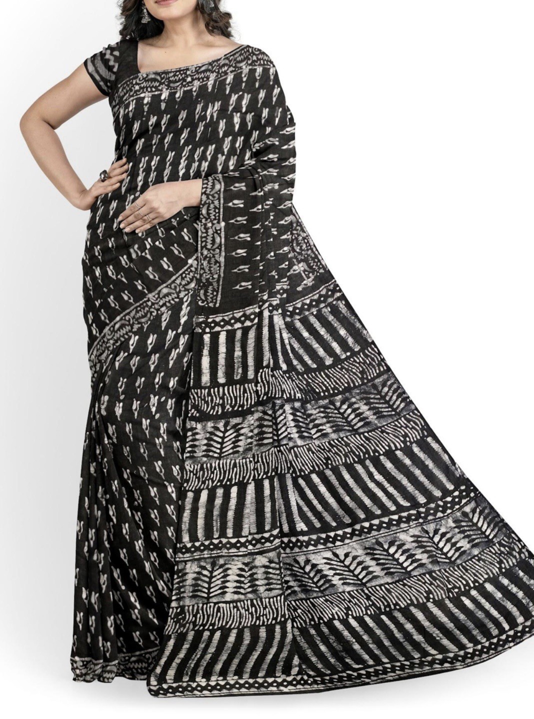 NEW 🆕, Cotton BATIK SAREE. ( Item#L2756 ) including blouse piece. Only $33