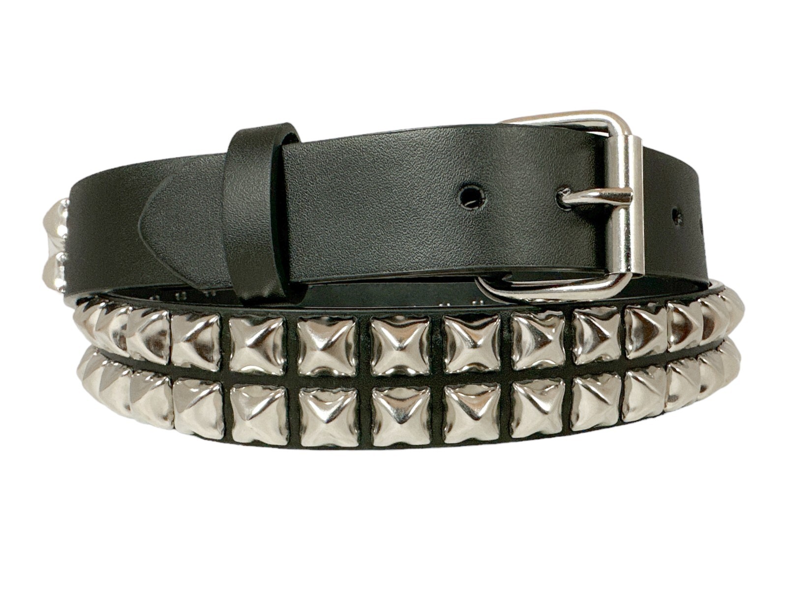 Two Row Pyramid Stud Belt Leather Handmade Studded Belt Punk Goth By Funk Plus