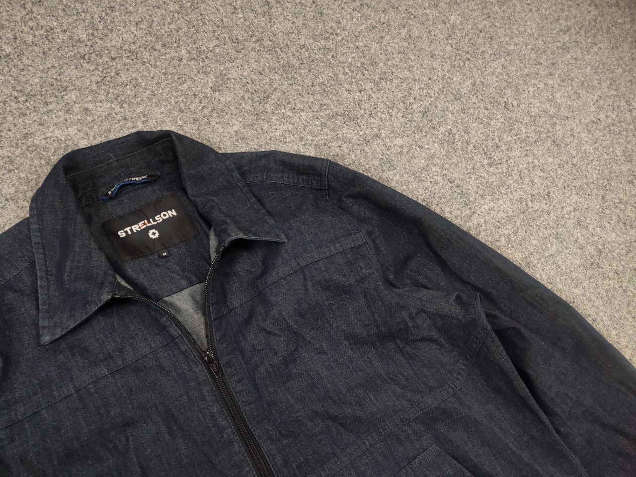 Strellson Classic Design dark blue denim Zip Jacket with collar and pockets