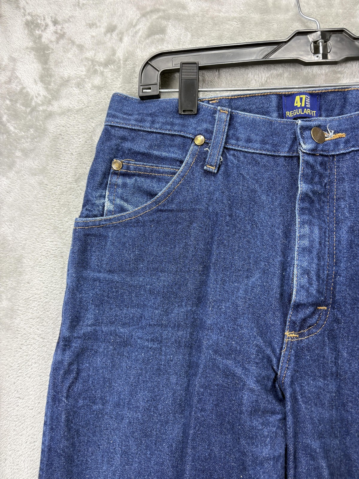Wrangler 47MWZ Regular Fit Jeans Mens 32×36 Blue Straight Leg Cowboy Cut Denim
