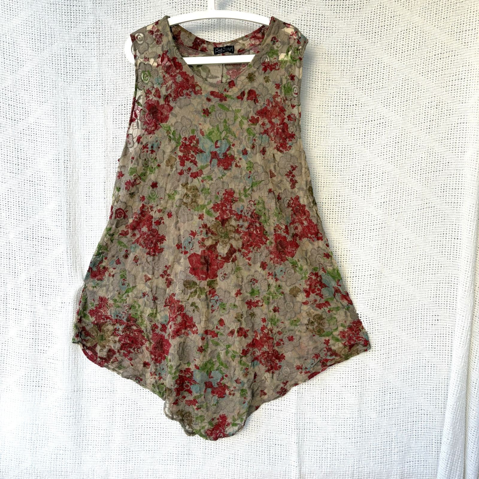 XXL – ITALY cotton LACE – semi SHEER – LAGENLOOK layering top – Fairy Whimsigoth
