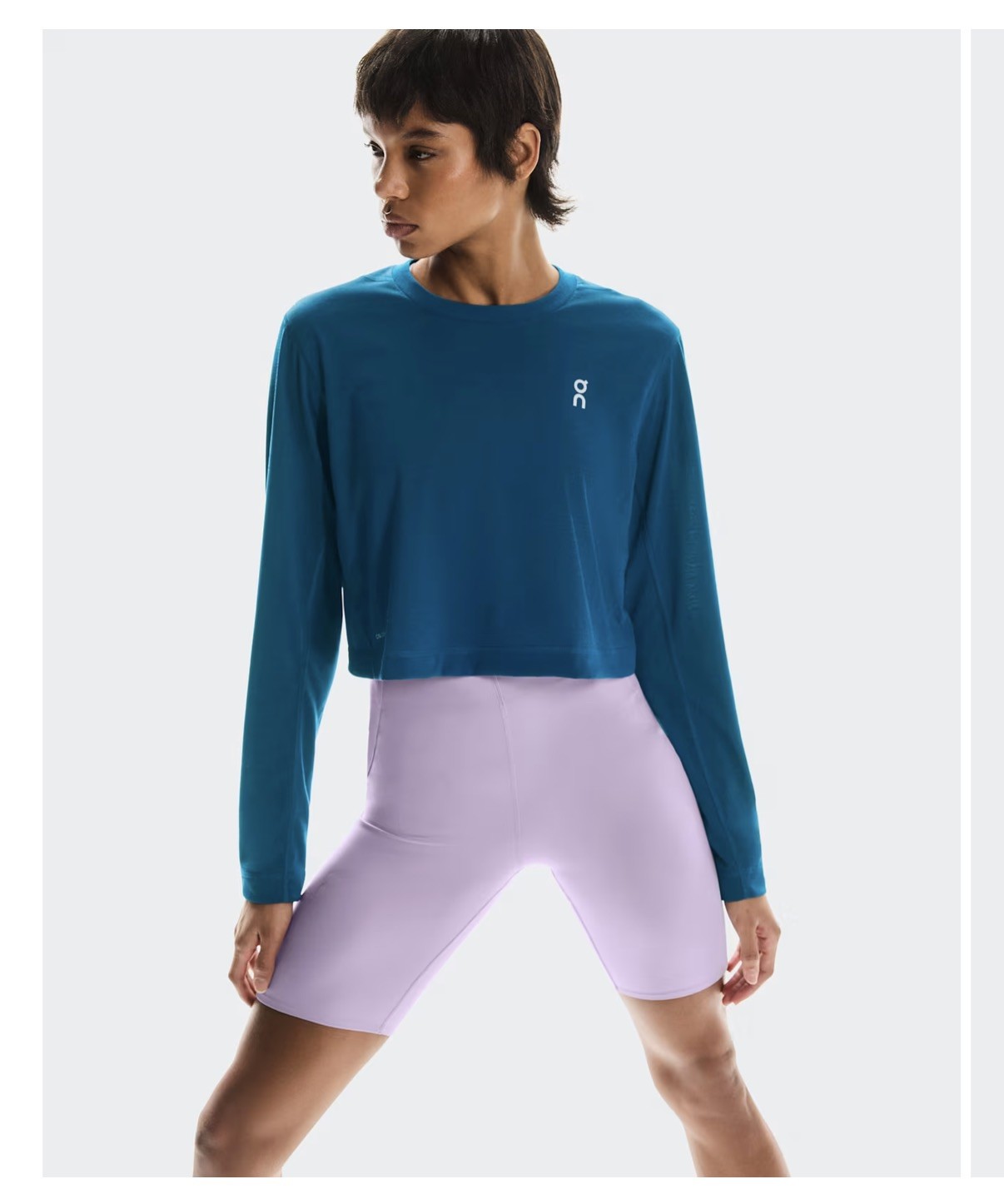 ON CLOUD Train Long Sleeve Crop Cropped Athletic Top Dark Teal, Size Medium