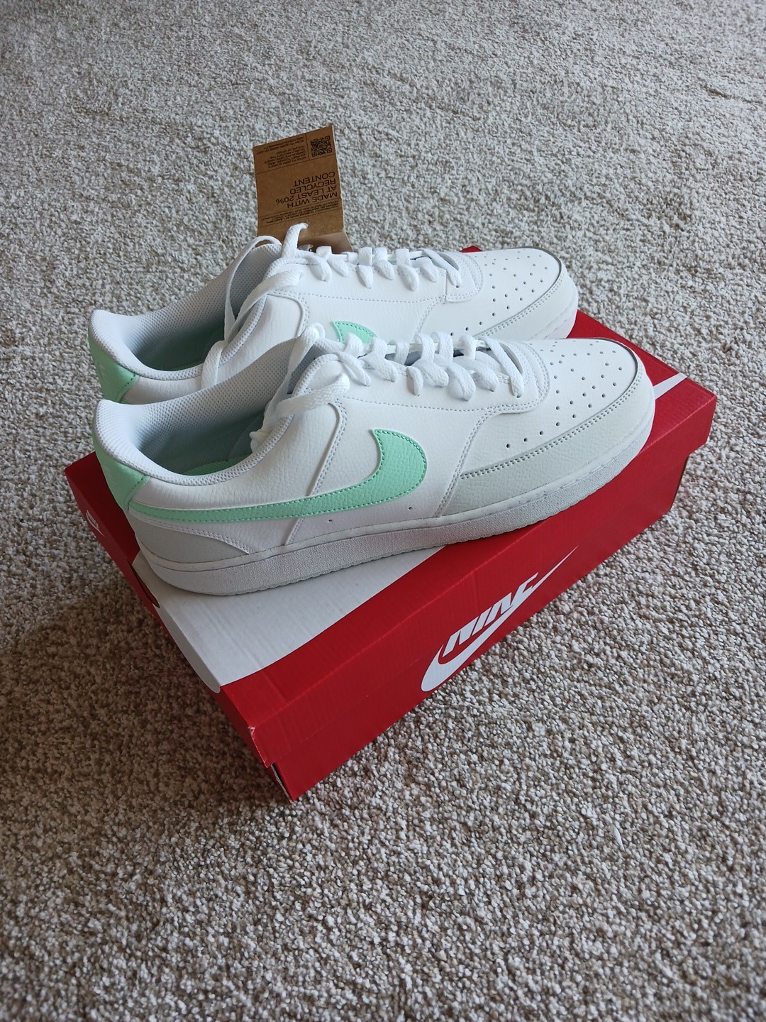 Nike Court Vision Lo MN White / Mint Foam – Photon Dust Brand New Size 13 Air 1