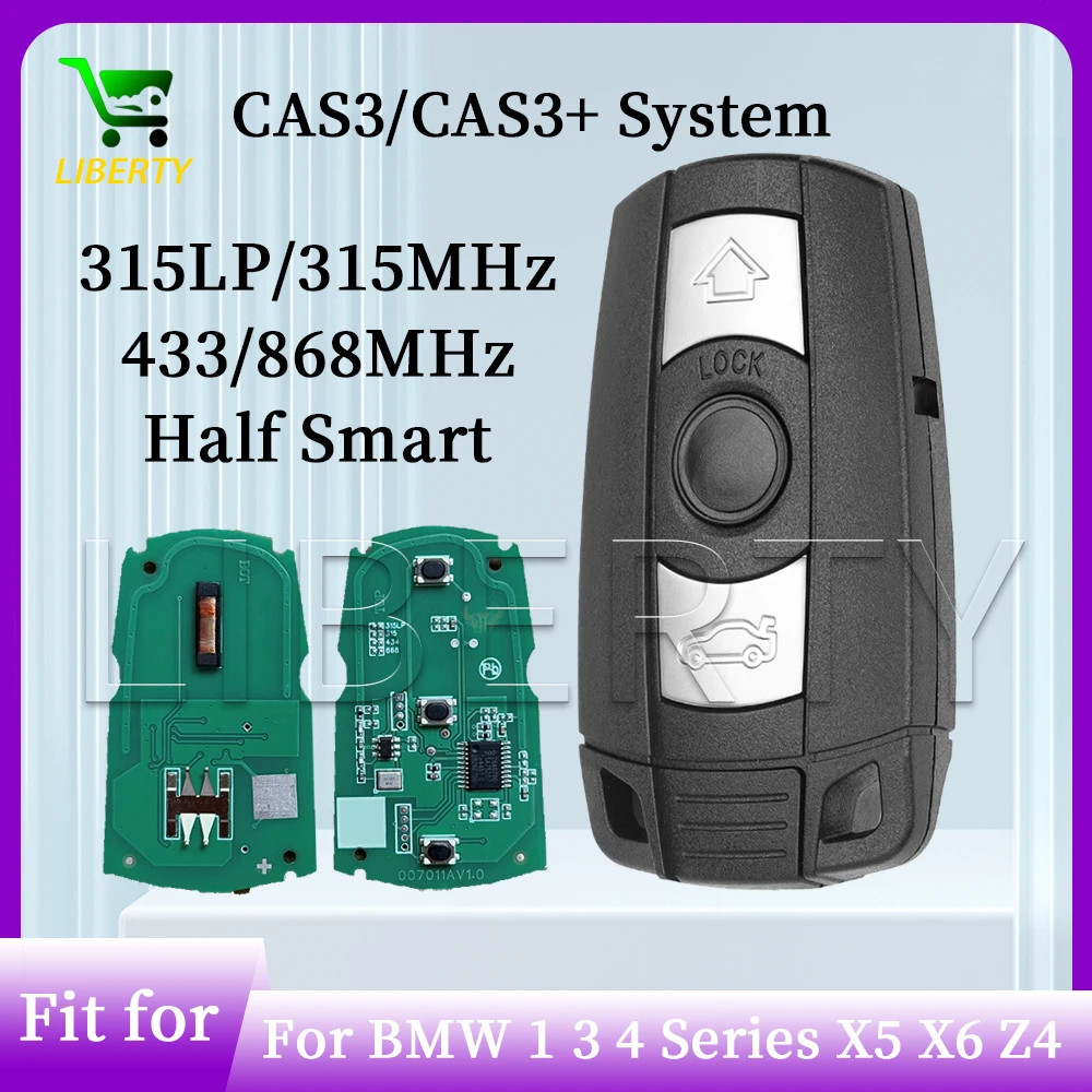 315/315LP/433/868MHz Half Smart Remote Card Key for BMW 1/3/5 Series X5 X6 Z4