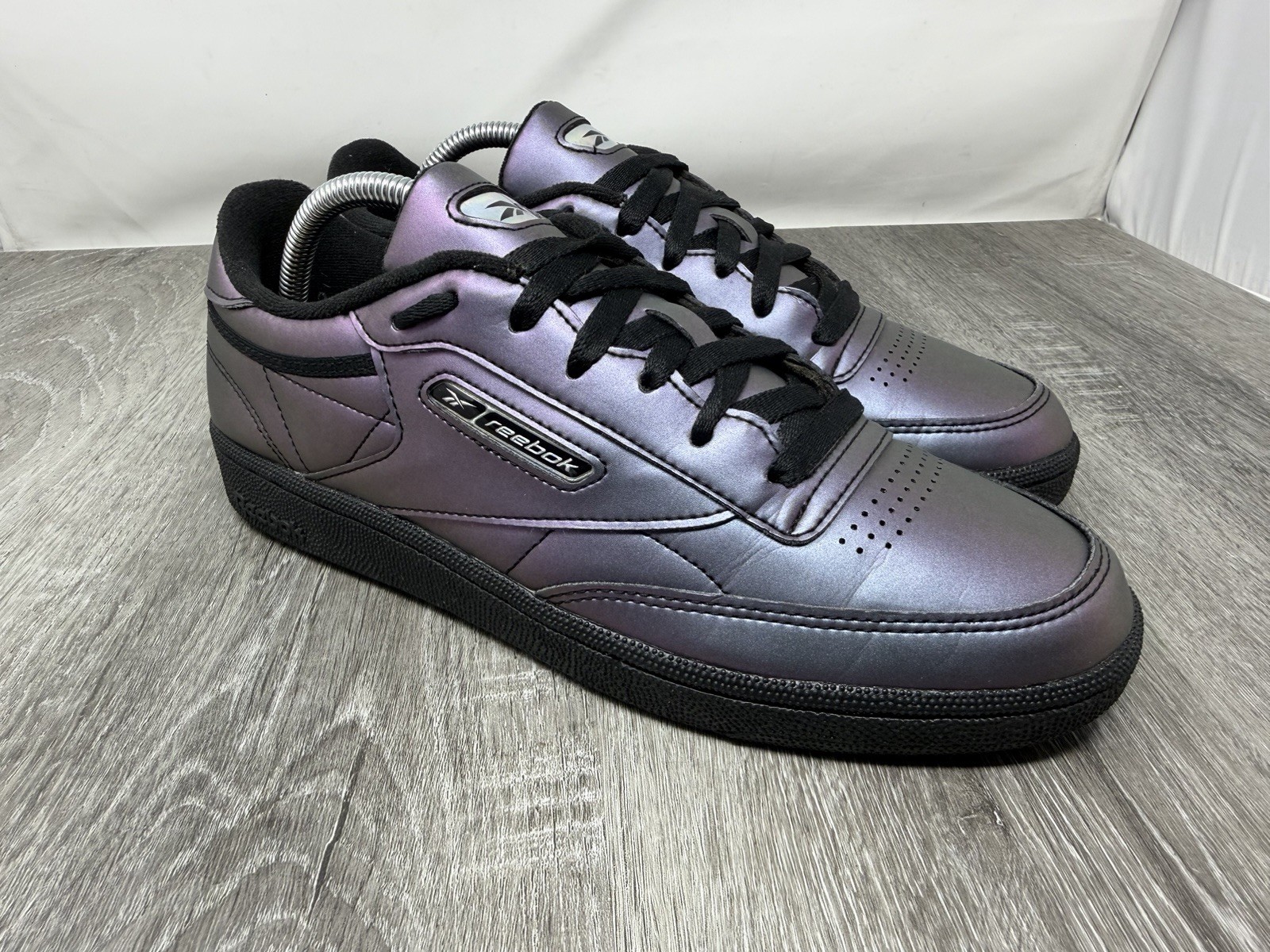 Reebok Club C 85 Classic Tennis Sneakers Women’s Size 10 Black Iridescent RARE