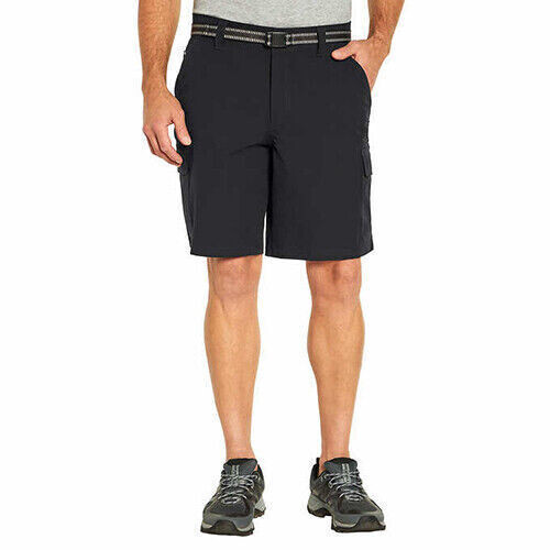 Orvis Mens Black-Green 4 way Stretch Cargo Short with Belt Sz 32,34,36,38,40,NWT