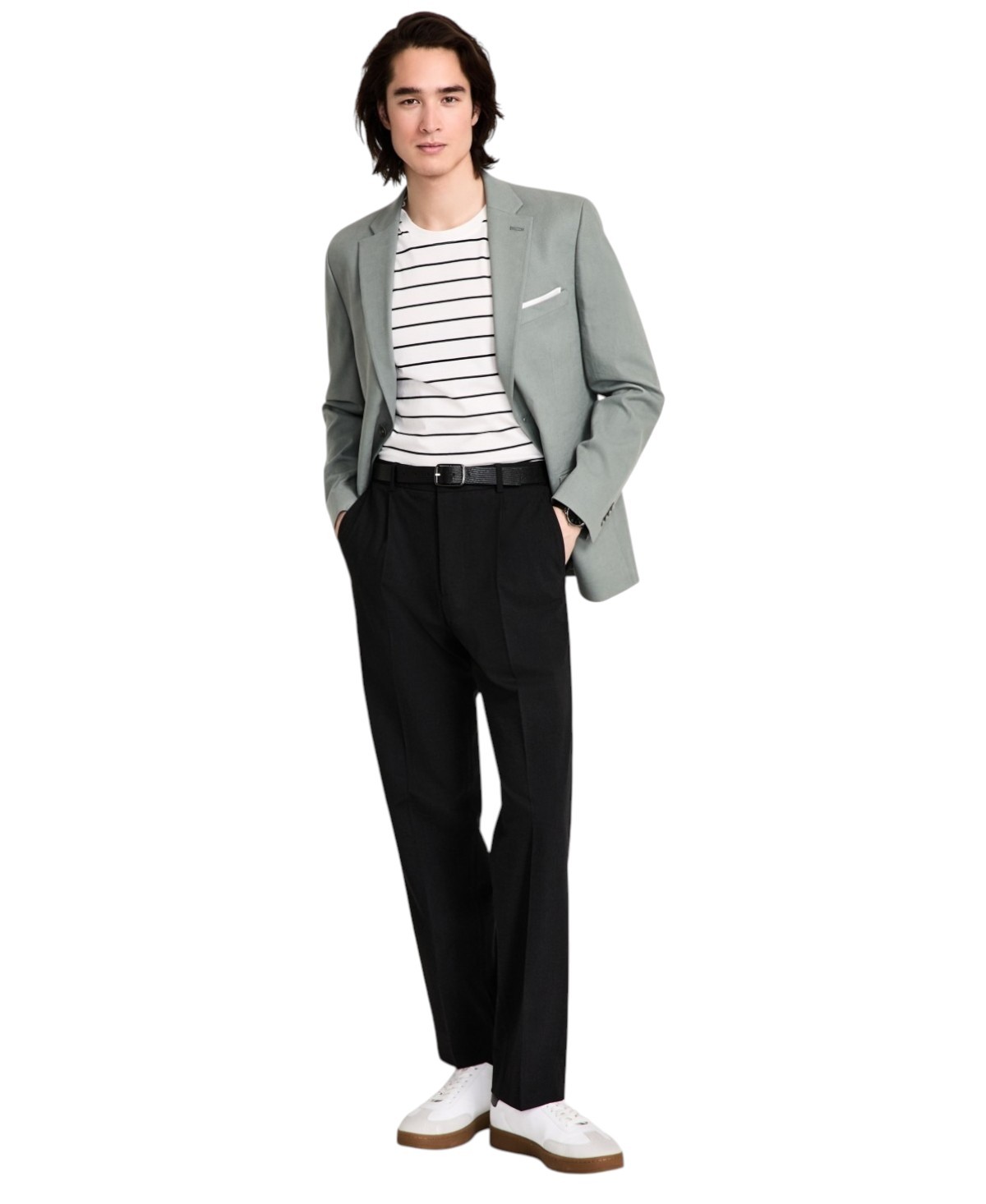 Tommy Hilfiger Mens Modern fit Linen Sport Coat Blazer 38 R Sage Green Solid