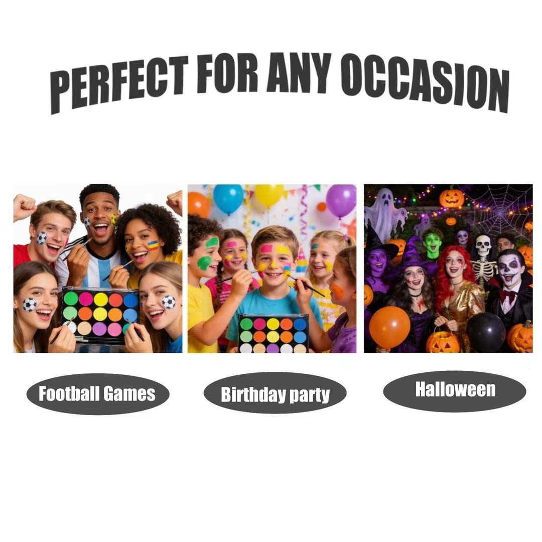 1 Pack Football Fan National Flag Face Decals Body Painting for Game Party