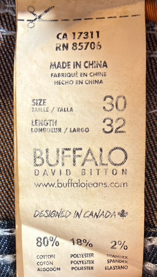 Buffalo David Bitton Trent Denim Blue Jeans Waist 30 Length 32 NWT