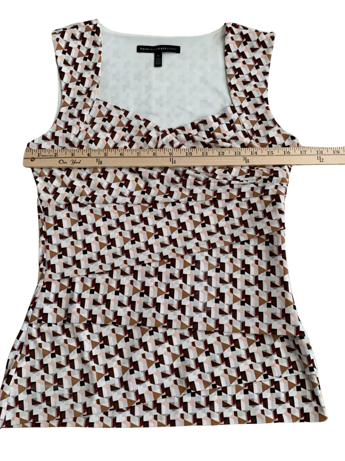 White House Black Market Medium Sleeveless Blouse Women’s Medium Geometric Print