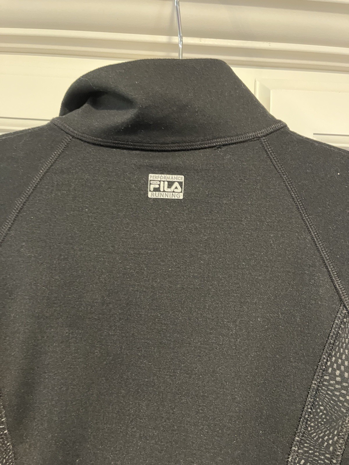 FILA Sport Women’s L Black/Gray Track Jacket 1/4 Zip Thumbholes
