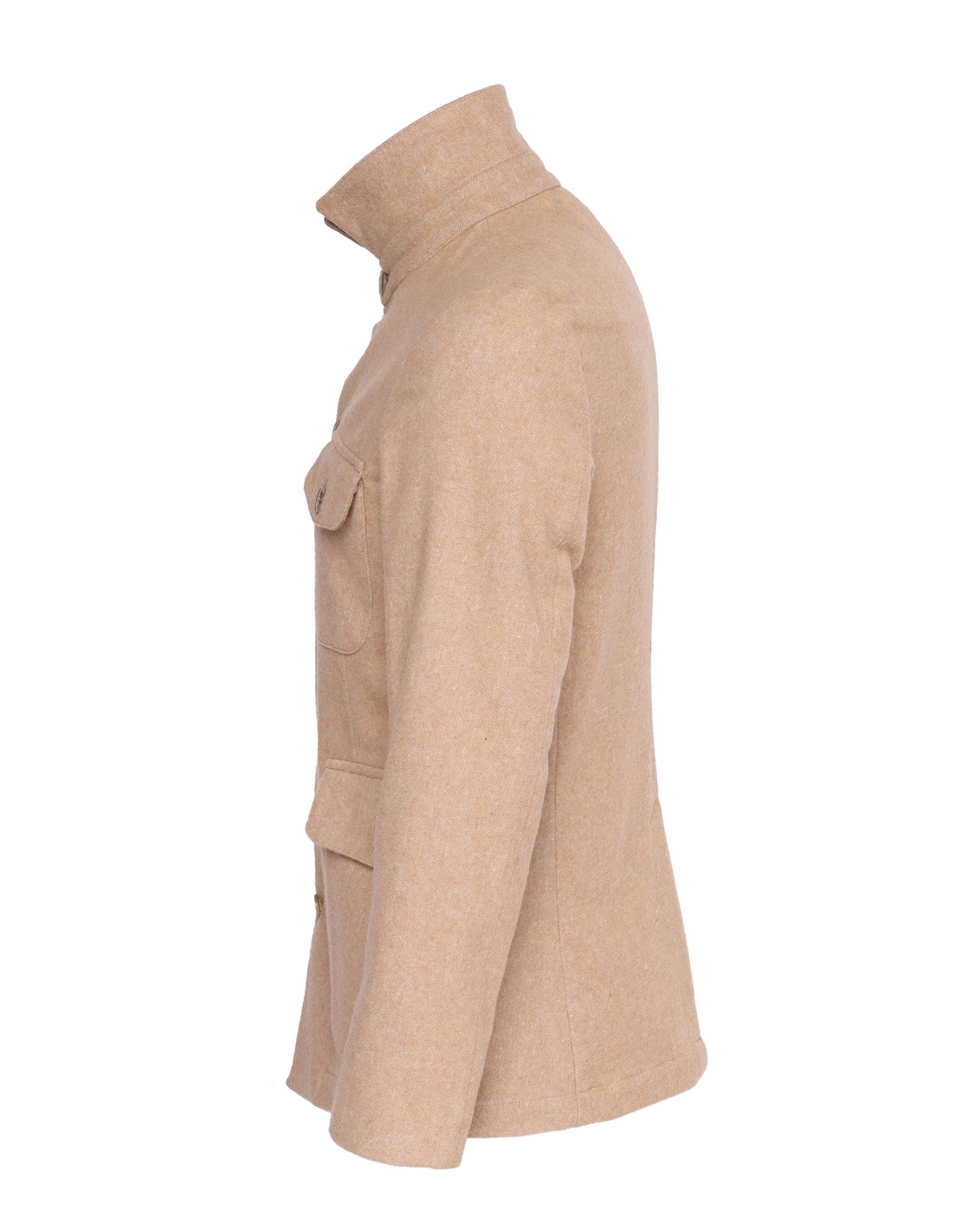 NWT EZZELINO FIELD JACKET beige cotton cashmere wool luxury Italy S