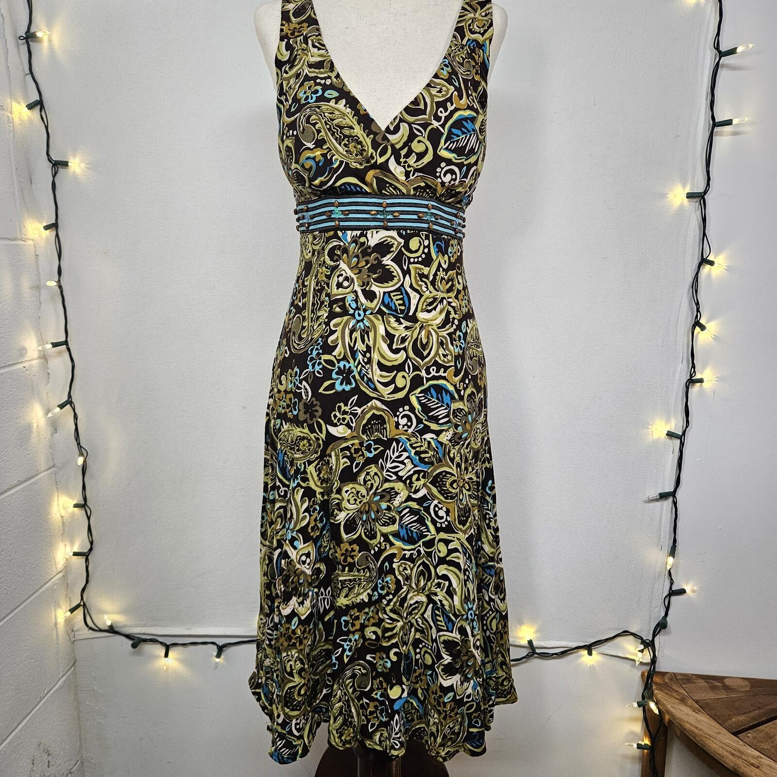 Vintage Madison Leigh adjustable strap summer dress size 8P