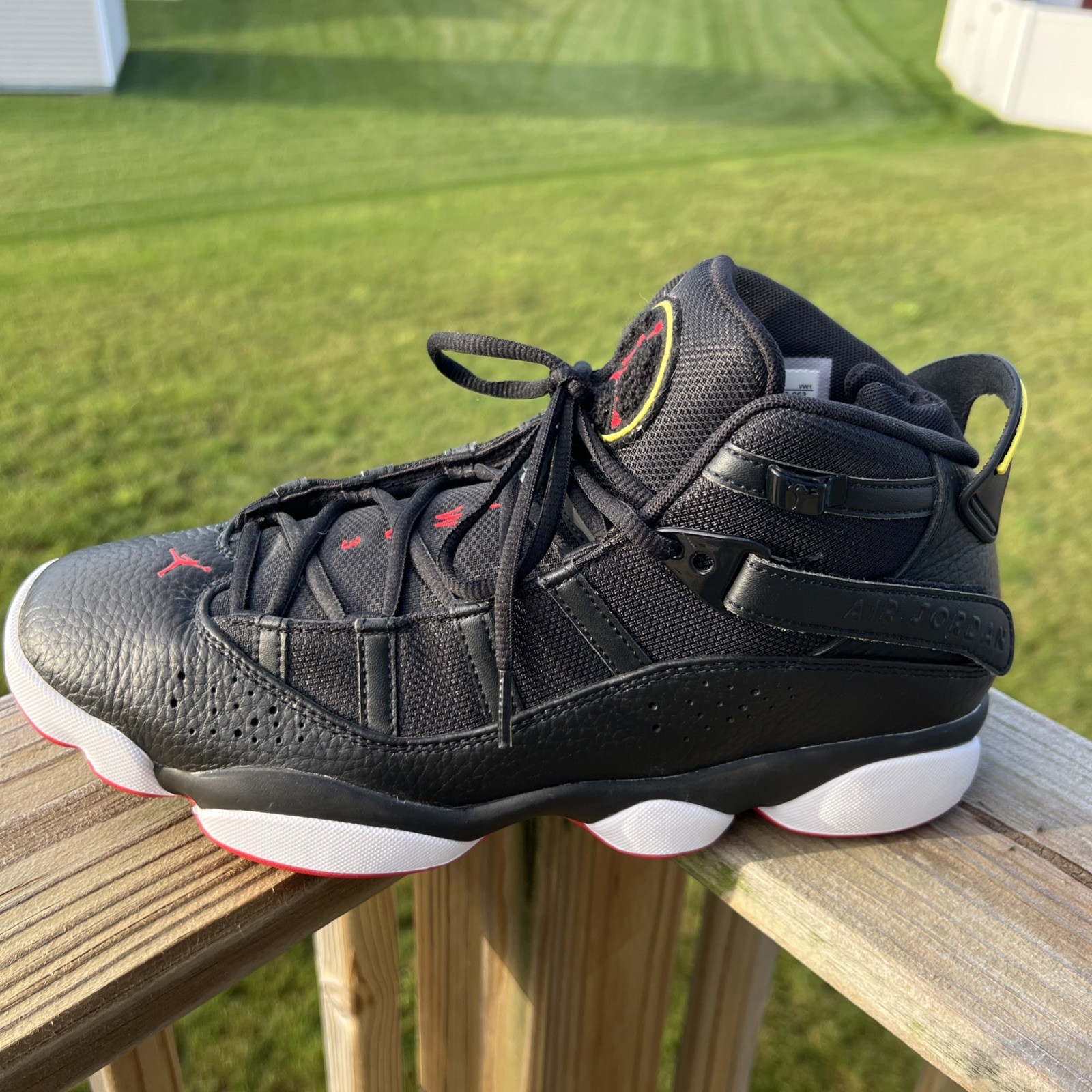 Air Jordan 6 Rings Shoes Black Red White 322992-063 Mens Size 10.5 No Box