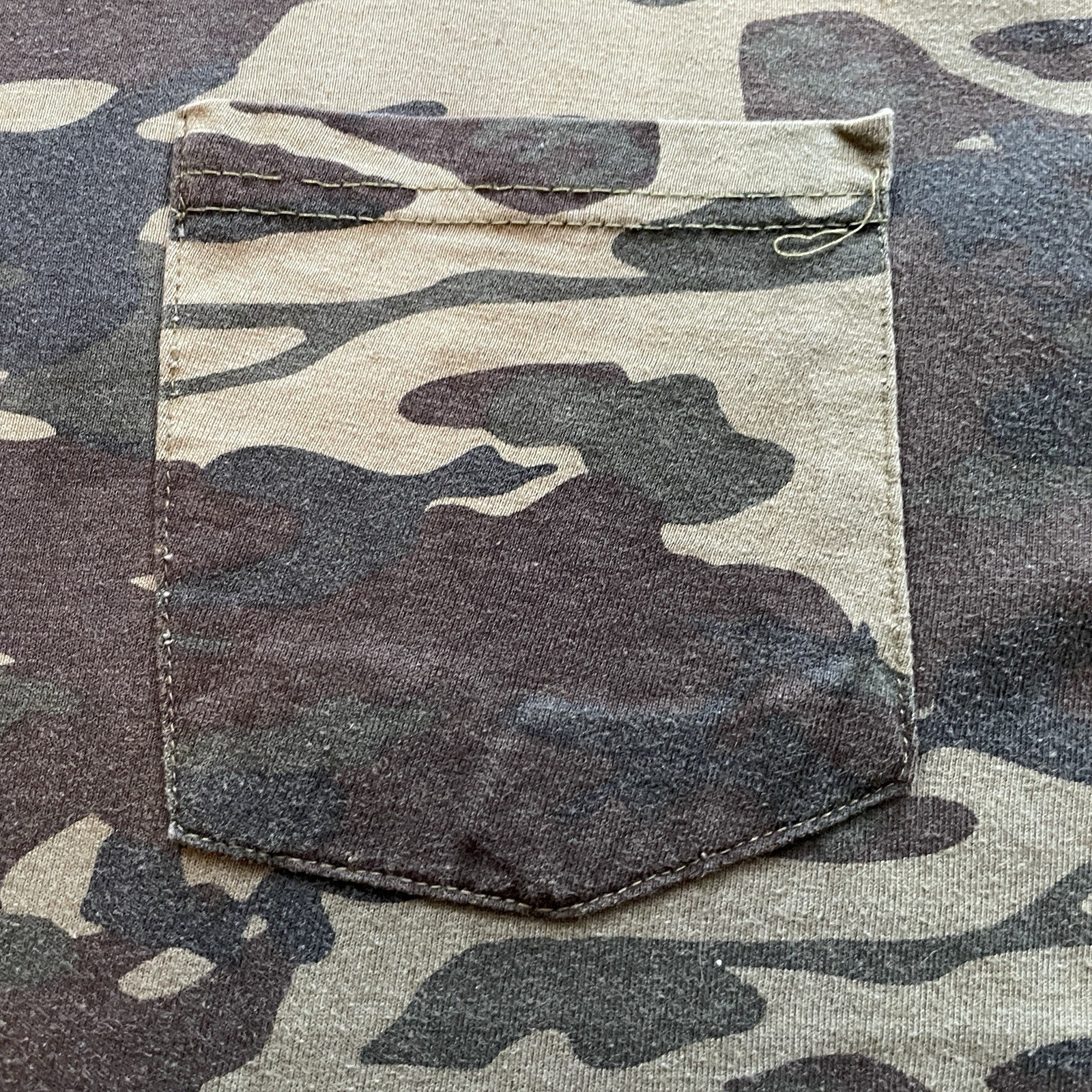 Camouflage Long Sleeve Ringer T-Shirt Men’s 2XL Camo Outdoors Fishing Camping