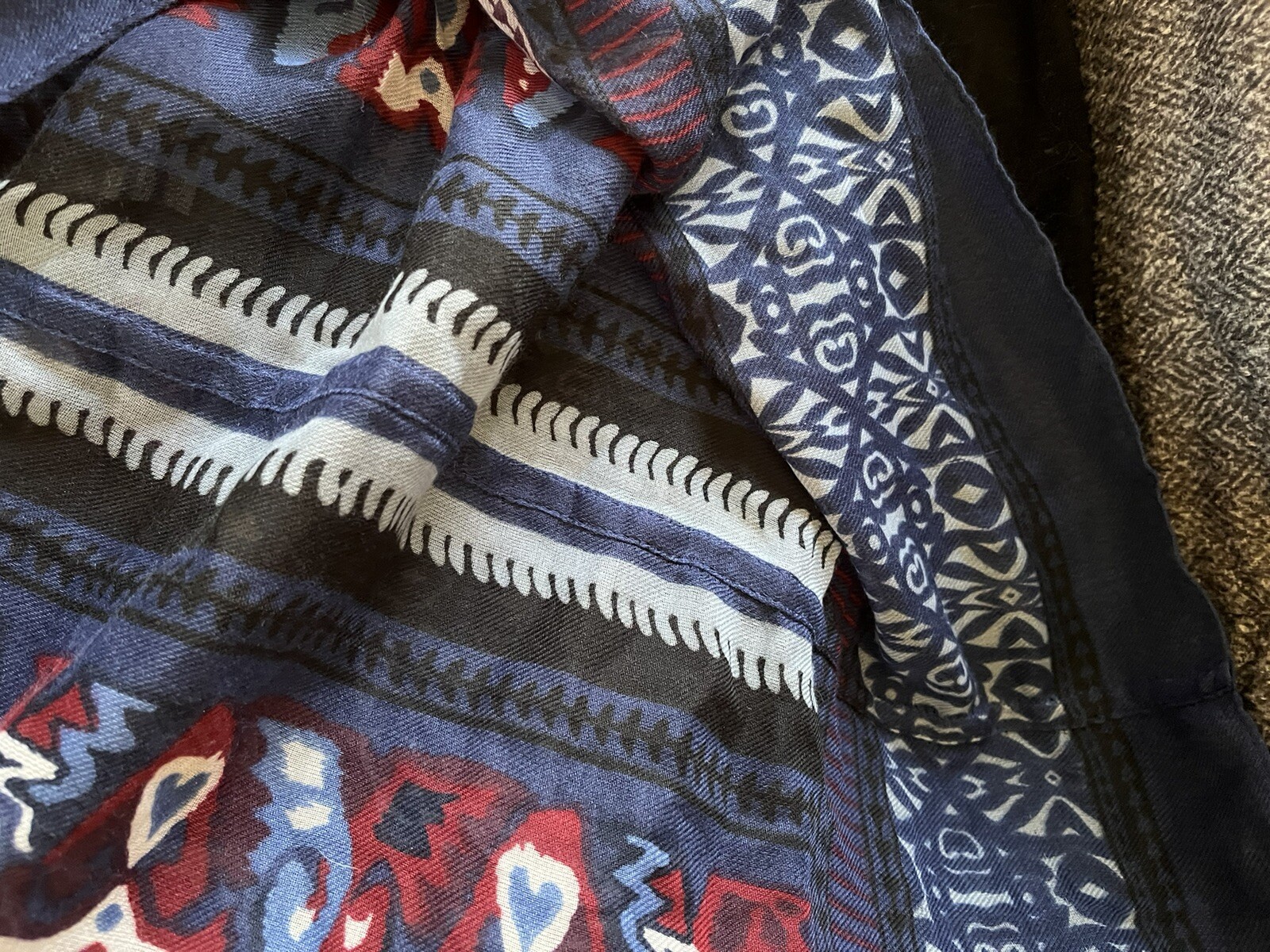 Fraas Infinity Scarf Nordic Loop Navy Lightweight 37 X37 Flat In The Front NWT