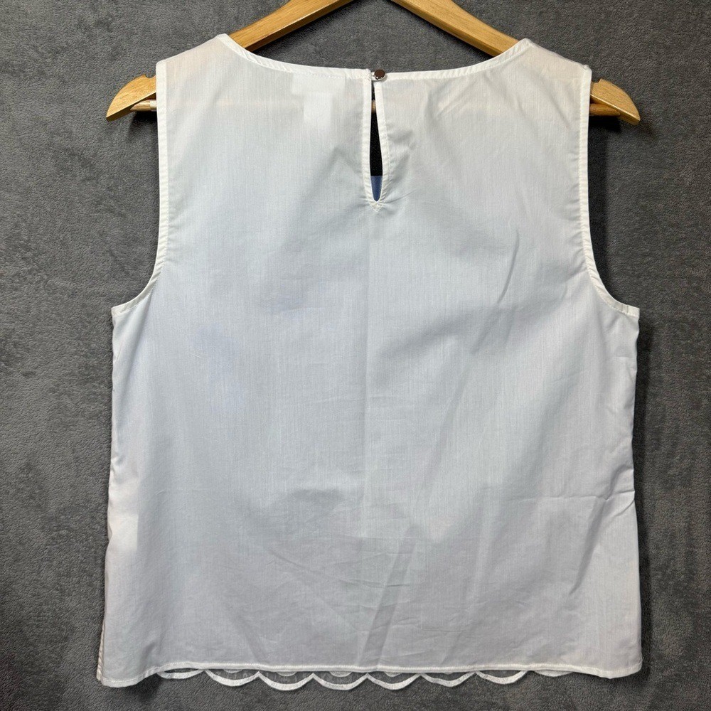 Liz Claiborne Top Medium Sleeveless Ombre Geometric Sleeveless Scalloped Trim
