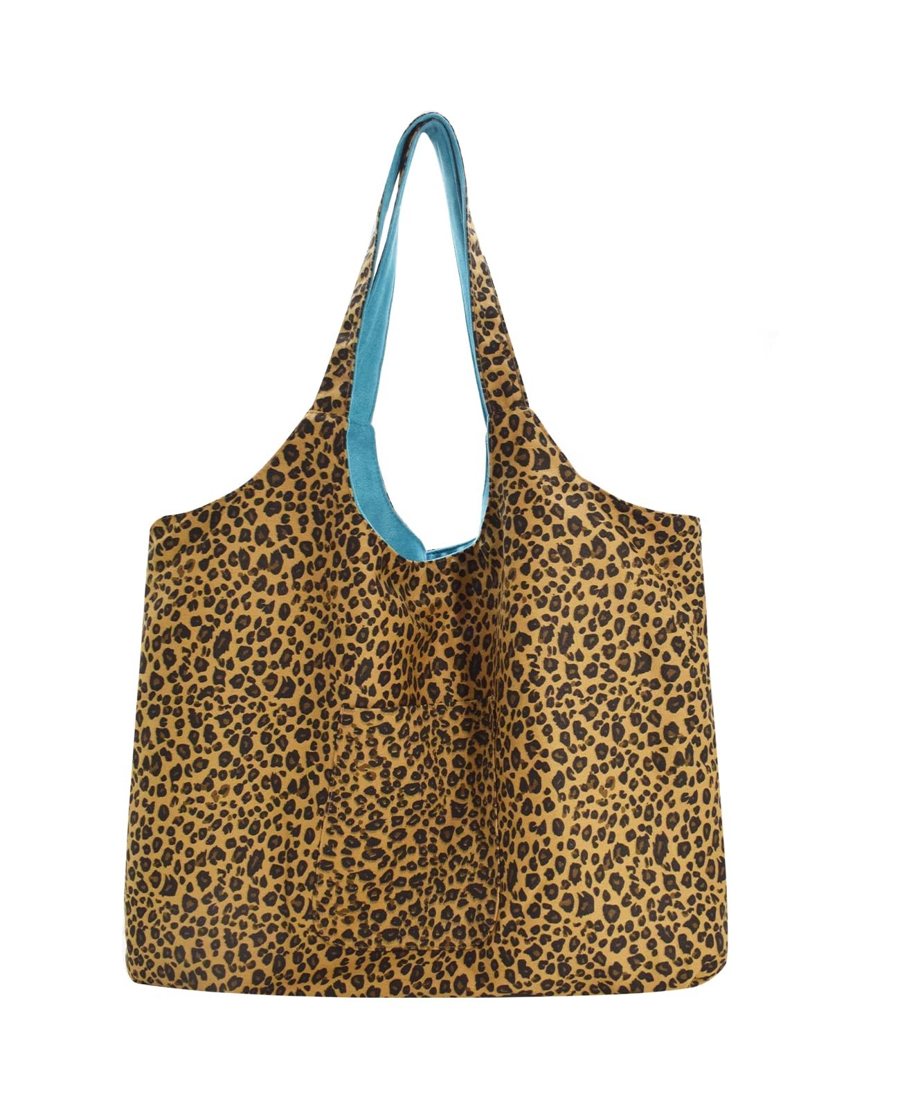 TeeYee Women Canvas Tote Bag Leopard Double-Sided Shoulder One Size, 323blue
